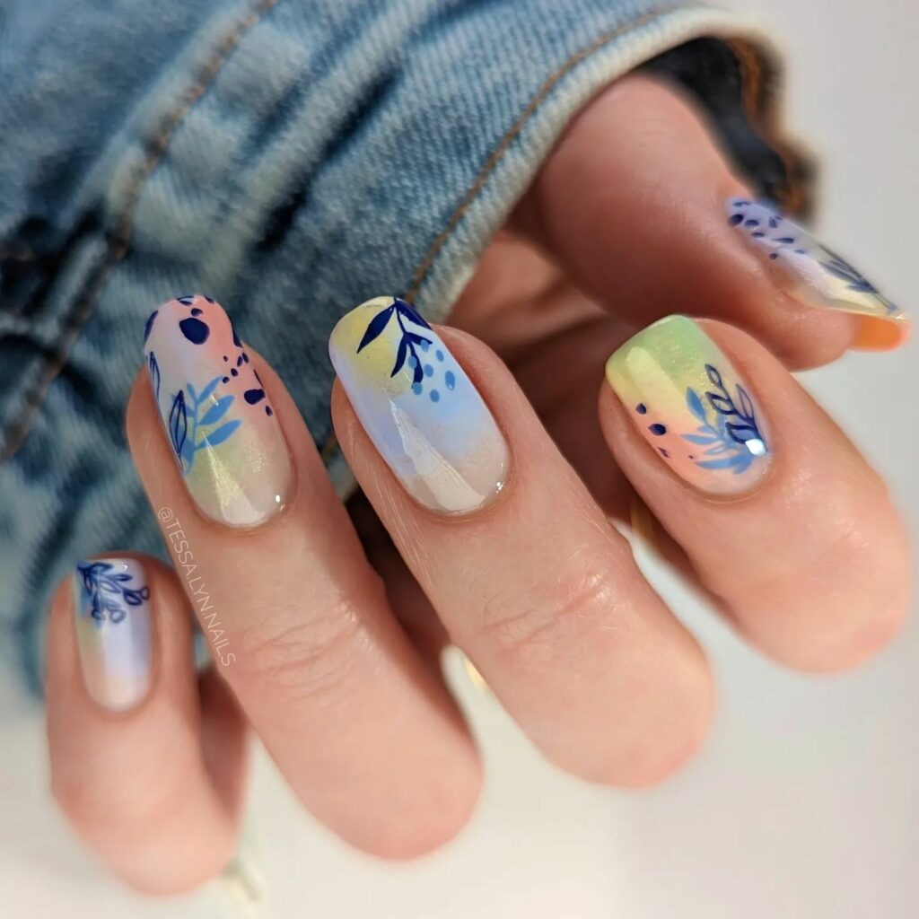 Summer Floral Nails