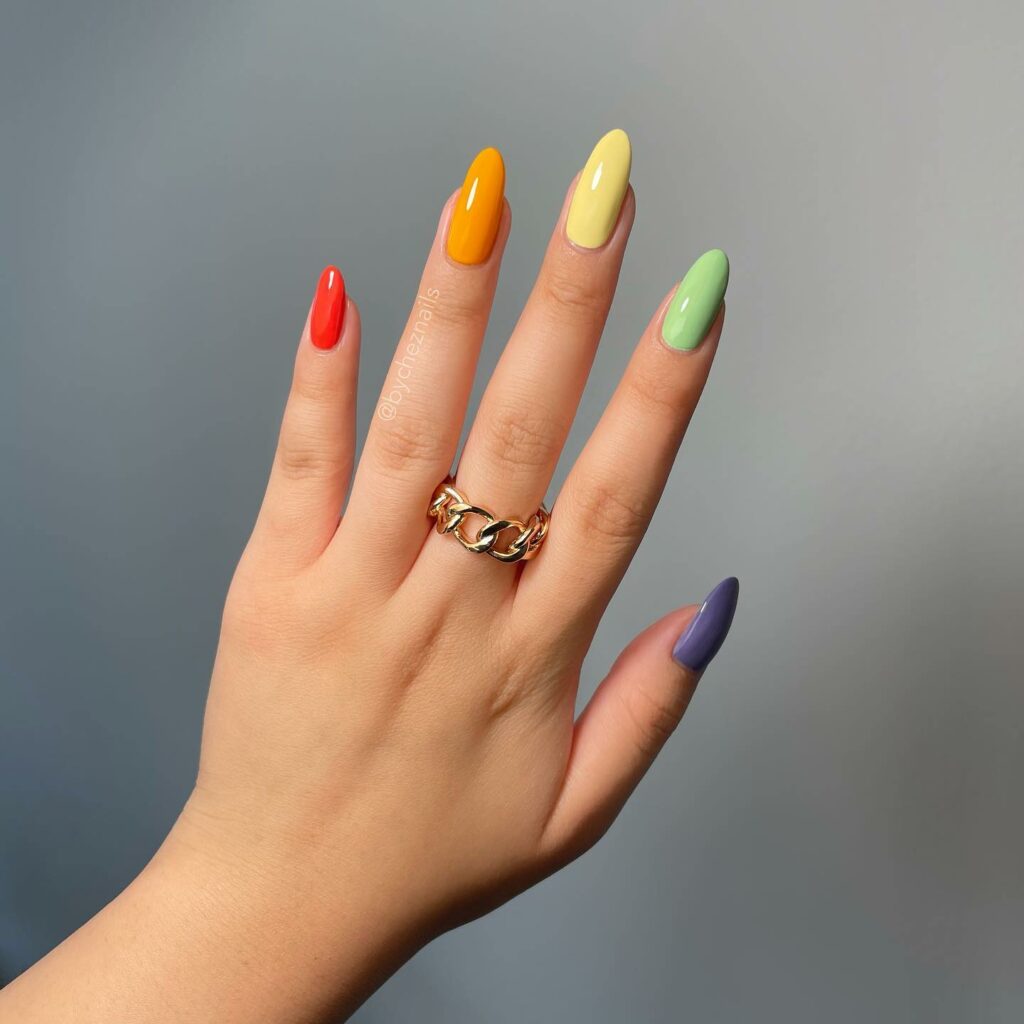 Summer Rainbow Nails