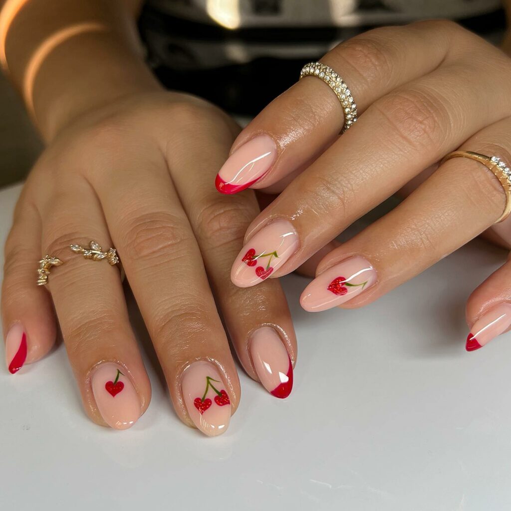 Sweet Cherries on Pink Tips