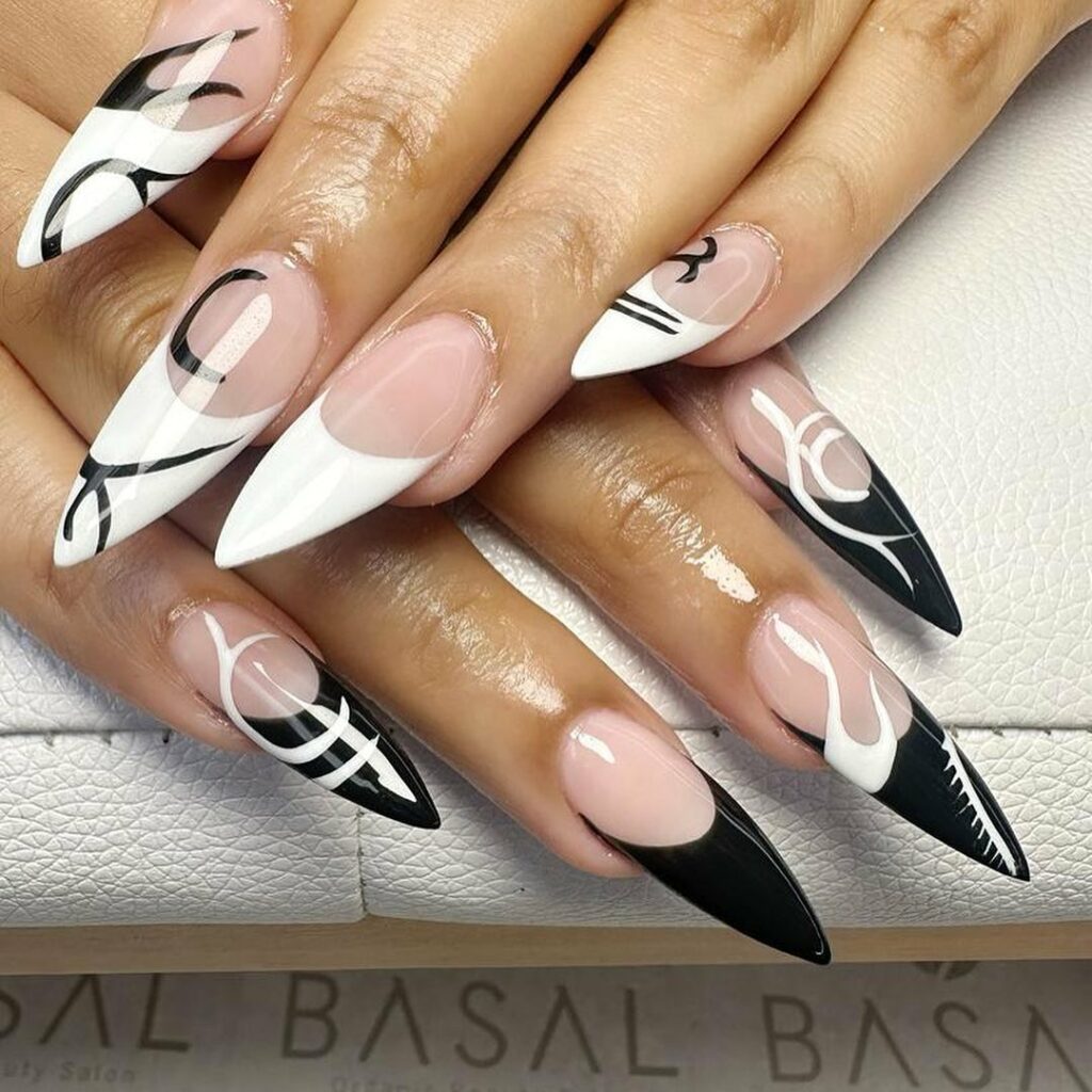 Twin Shadows Black & White Nail Designs