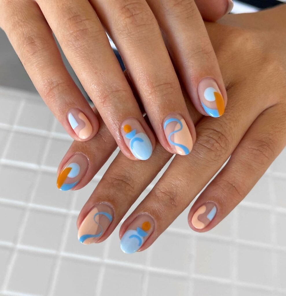 Abstract Blue Nails