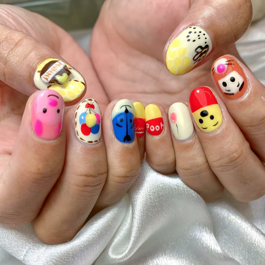 Winnie the Pooh Cartoon Nails