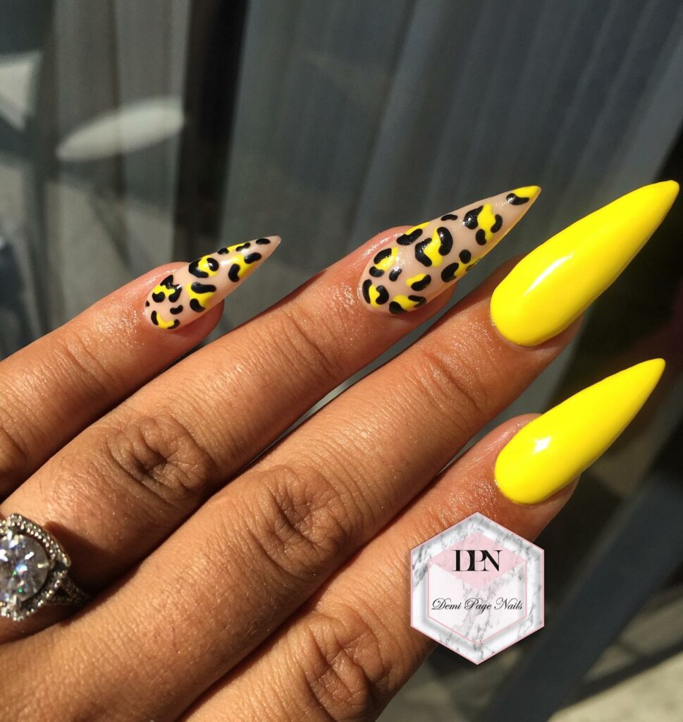 Yellow Stiletto Nails