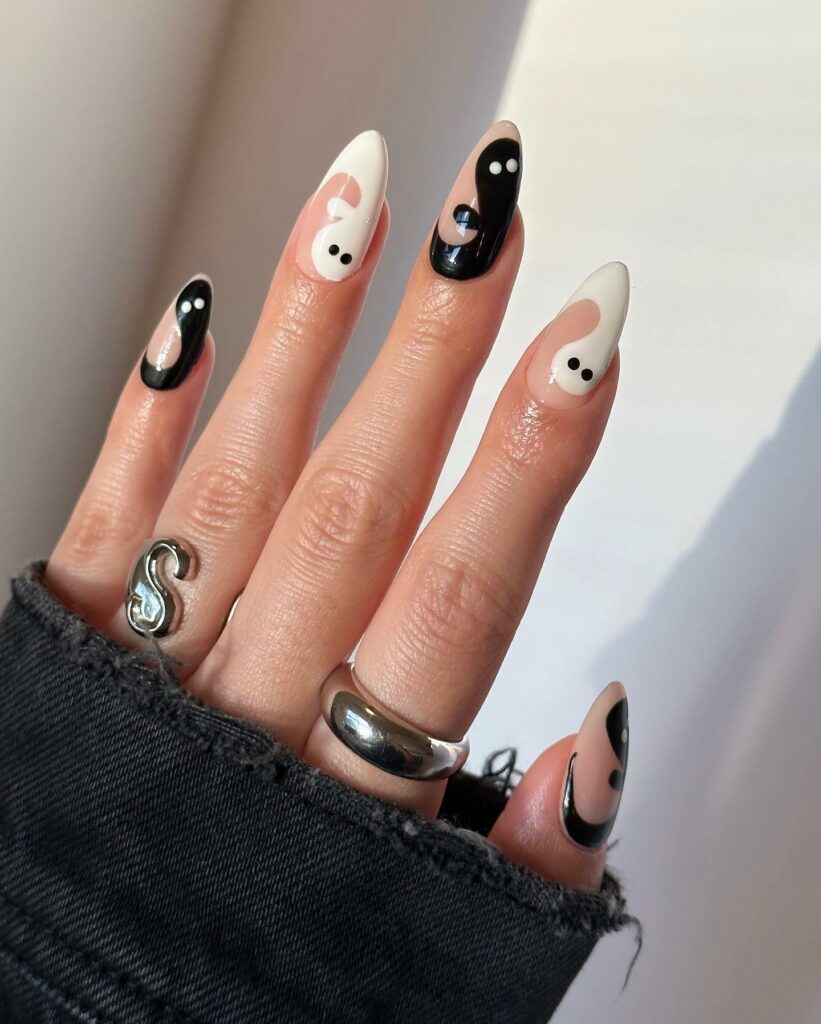 Yin and Yang Ghost Nails