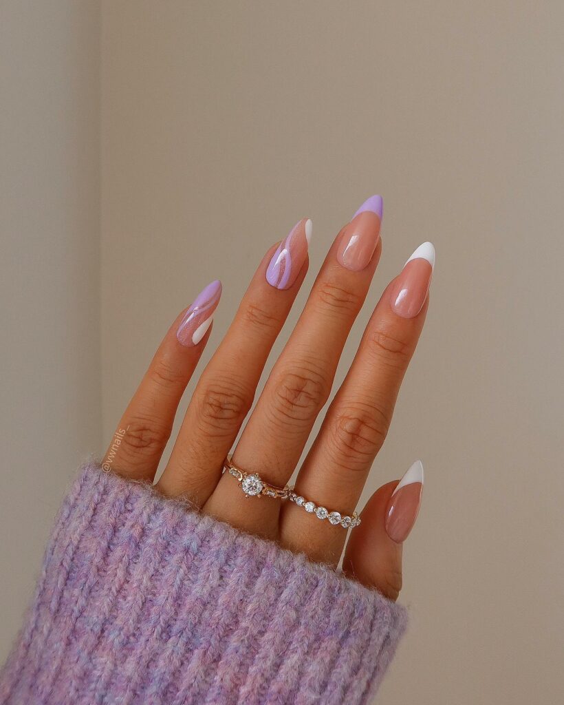 Zig-Zag Light Purple nails