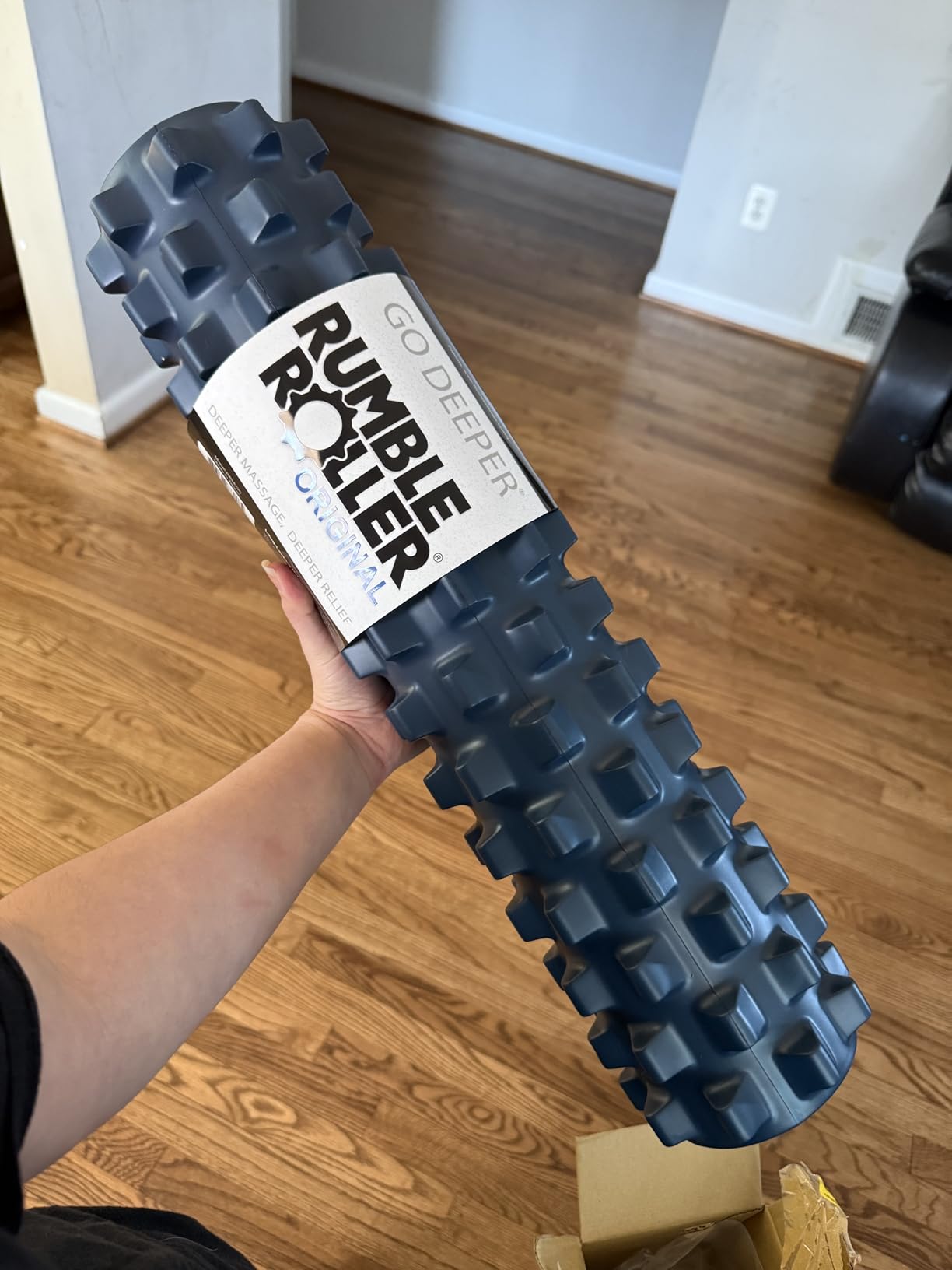 RumbleRoller Original Textured Foam Roller - Deep Tissue, Self Myofacial Release Massage Therapy Roller - Customer Photo 1