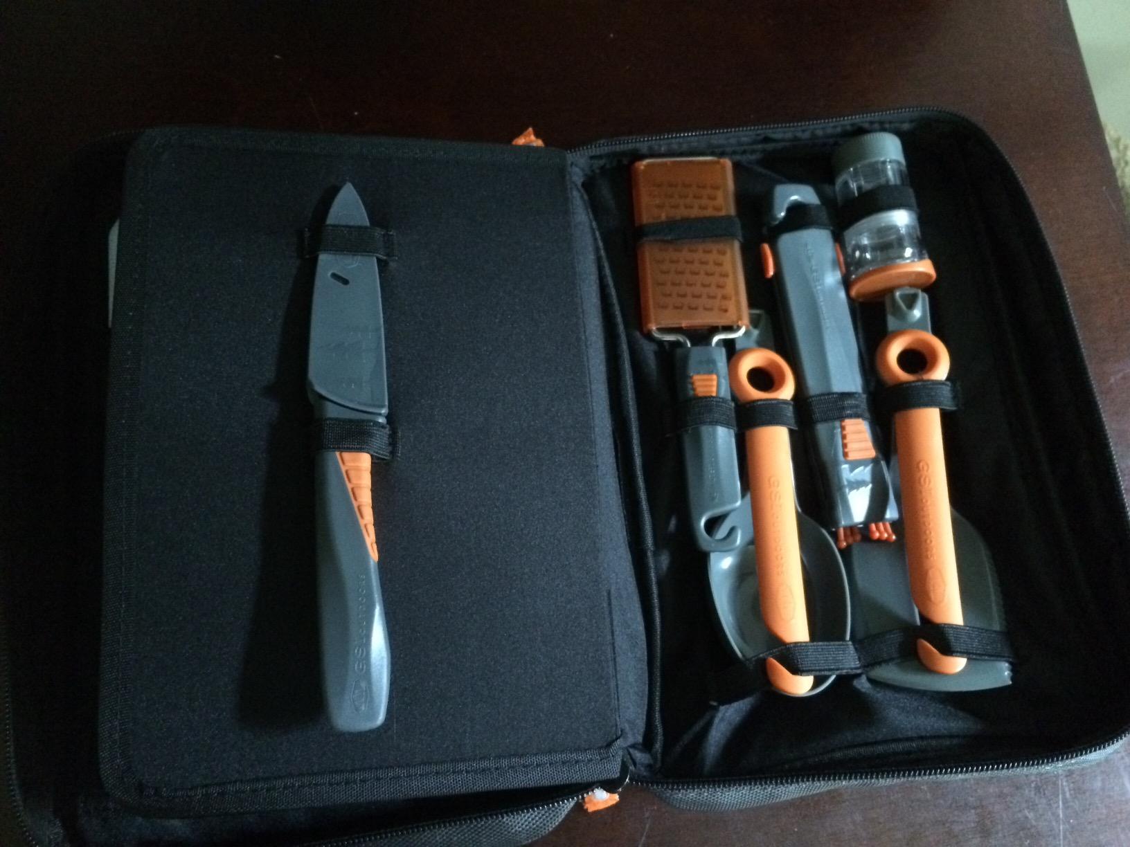 GSI Outdoors Destination Kitchen Set 24‑Piece, Full Camp Kitchen Kit, Cutlery for Persons, Pivot Tools, Spice Shakers & Carry Travel Case Customer Review GSI Outdoors Destination Kitchen Set 24‑Piece, Full Camp Kitchen Kit, Cutlery for Persons, Pivot Tools, Spice Shakers & Carry Travel Case - Customer Photo 1