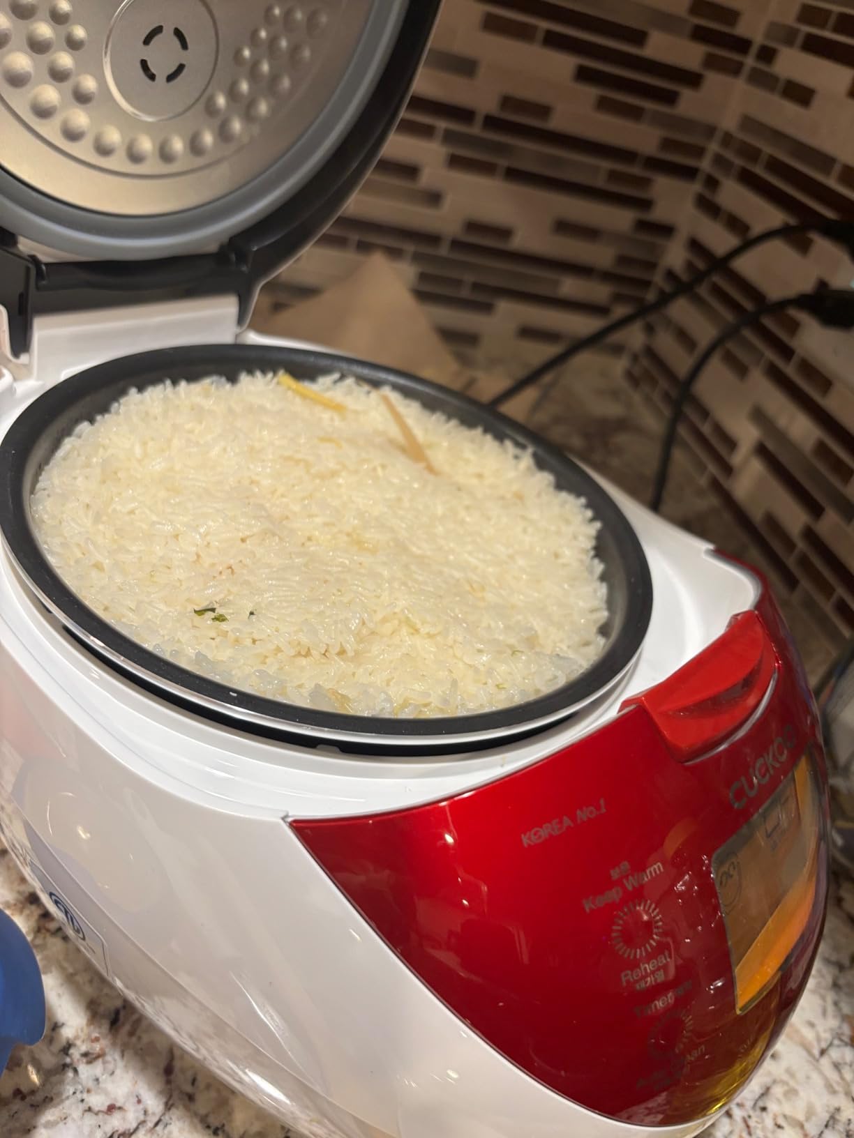 CUCKOO Micom Rice Cooker 6 Cup Uncooked / 12 Cup Cooked, Fuzzy Logic Rice Maker with Delay Timer & Keep Warm Setting, Versatile Food Steamer for Cooking, Non-Stick Inner Pot, Red (CR-0655F) Customer Review CUCKOO Micom Rice Cooker 6 Cup Uncooked / 12 Cup Cooked, Fuzzy Logic Rice Maker with Delay Timer & Keep Warm Setting, Versatile Food Steamer for Cooking, Non-Stick Inner Pot, Red (CR-0655F) - Customer Photo 4