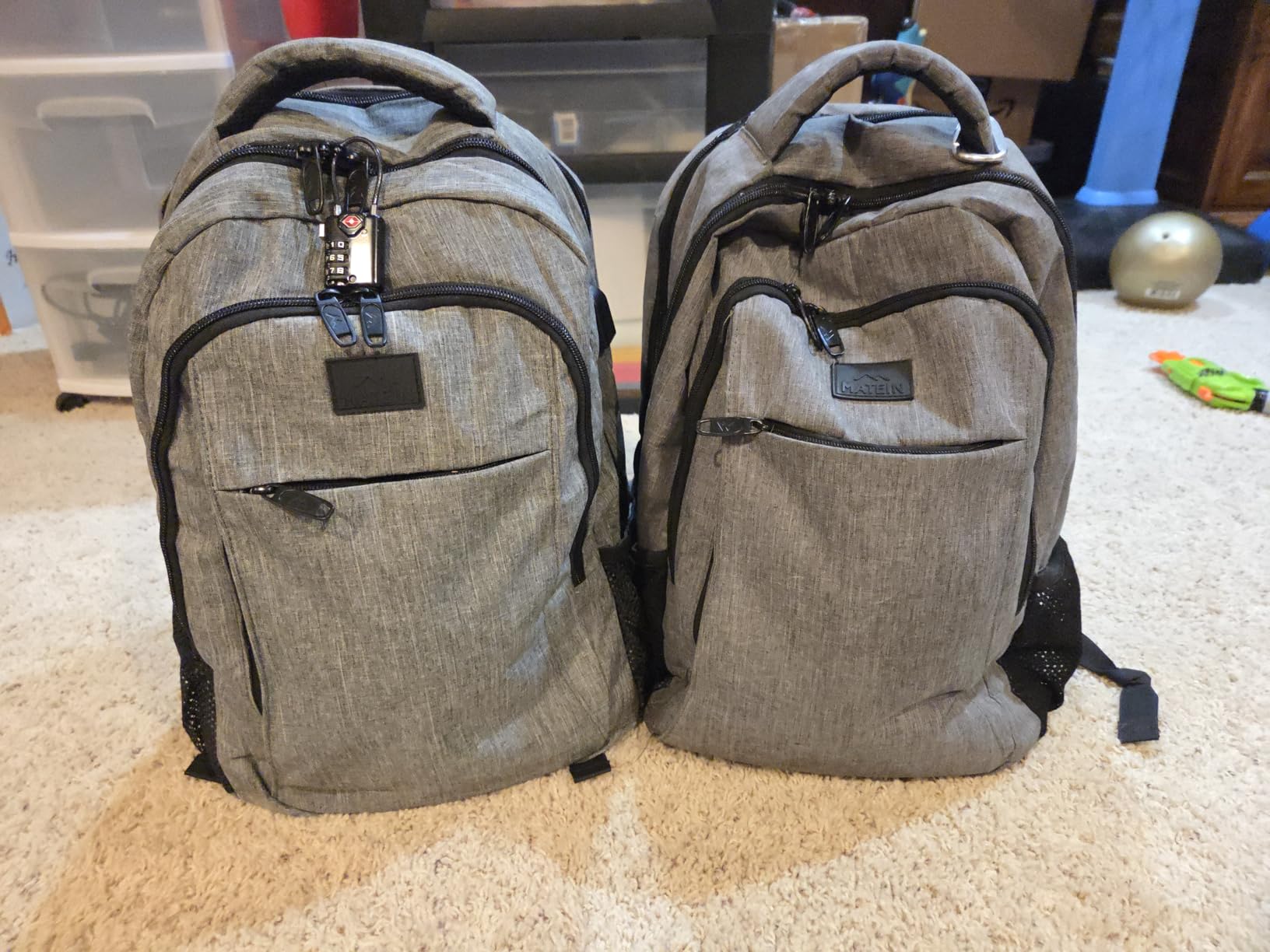 MATEIN Travel Laptop Backpack, Business Anti Theft Slim Sturdy Laptops Backpack with USB Charging Port, Water Resistant College School Computer Bag Gift for Men & Women Fits 15.6 Inch Notebook, Grey Customer Review MATEIN Travel Laptop Backpack, Business Anti Theft Slim Sturdy Laptops Backpack with USB Charging Port, Water Resistant College School Computer Bag Gift for Men & Women Fits 15.6 Inch Notebook, Grey - Customer Photo 3