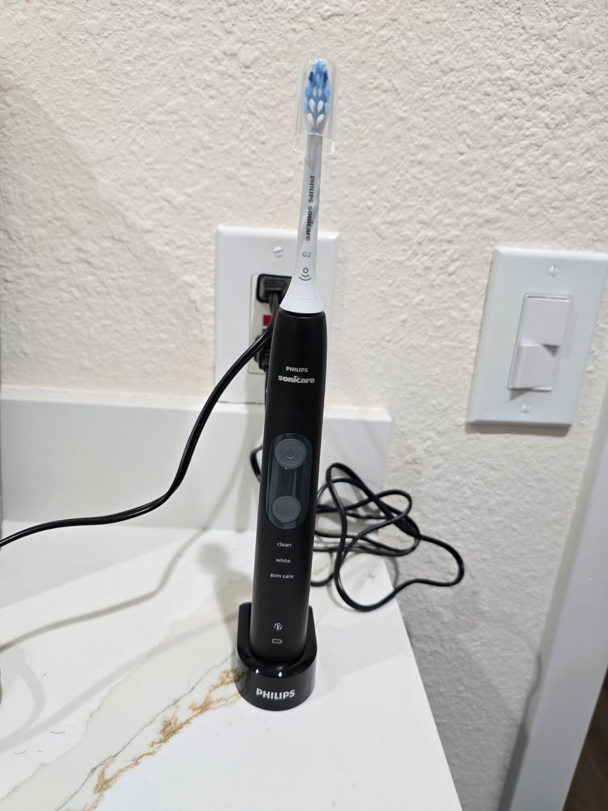 Philips Sonicare ProtectiveClean 5100 Rechargeable Electric Toothbrush, with Pressure Sensor, 3 Cleaning Modes, SmarTimer and QuadPacer, 14-Day Battery Life, Travel Case, White, Model HX6857/11 Customer Review Philips Sonicare ProtectiveClean 5100 Rechargeable Electric Toothbrush, with Pressure Sensor, 3 Cleaning Modes, SmarTimer and QuadPacer, 14-Day Battery Life, Travel Case, White, Model HX6857/11 - Customer Photo 2