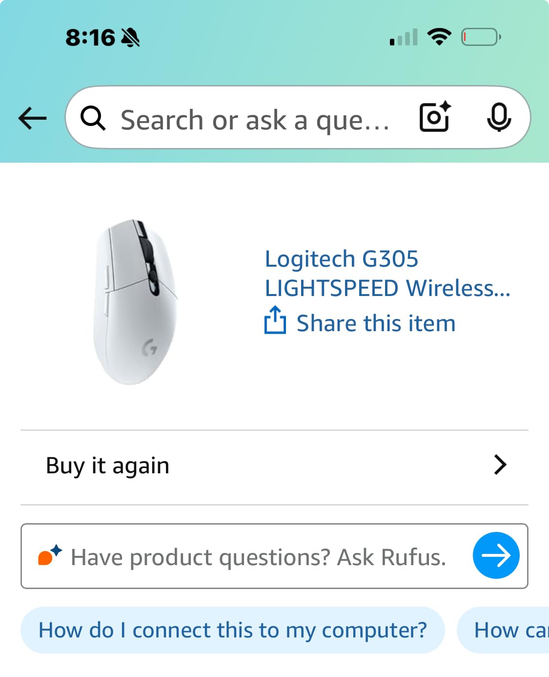 Logitech G305 LIGHTSPEED Wireless Gaming Mouse, Hero 12K Sensor, 12,000 DPI, Lightweight, 6 Programmable Buttons, 250h Battery Life, On-Board Memory, PC/Mac - Black Customer Review Logitech G305 LIGHTSPEED Wireless Gaming Mouse, Hero 12K Sensor, 12,000 DPI, Lightweight, 6 Programmable Buttons, 250h Battery Life, On-Board Memory, PC/Mac - Black - Customer Photo 4
