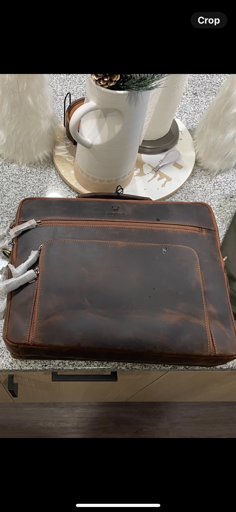 DONBOLSO Leather Messenger Bag for Women and Men - 15x12x4-Inch Handcrafted Shoulder Bag for Laptop - Attache Case for Office Essentials - Leather Briefcase for Work, Business, Travel - Vintage Brown Customer Review DONBOLSO Leather Messenger Bag for Women and Men - 15x12x4-Inch Handcrafted Shoulder Bag for Laptop - Attache Case for Office Essentials - Leather Briefcase for Work, Business, Travel - Vintage Brown - Customer Photo 2