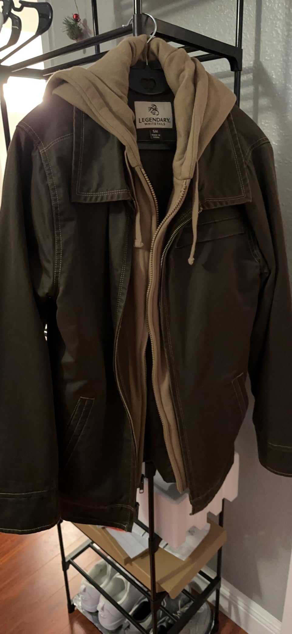 Legendary Whitetails Men's Casual Coat with Hood Waxed Cotton Water Resistant - Customer Photo 3