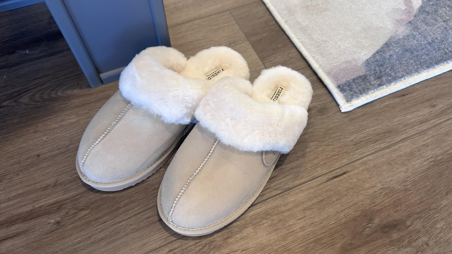 Fireside By Dearfoams Women's Sydney Slippers, Genuine Shearling Suede Scuffs, Memory Foam Slip-in House Shoes Customer Review Fireside By Dearfoams Women's Sydney Slippers, Genuine Shearling Suede Scuffs, Memory Foam Slip-in House Shoes - Customer Photo 2