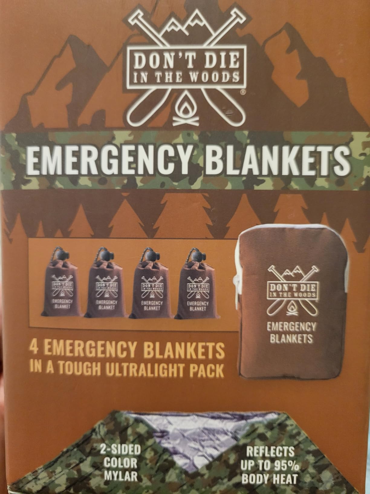 Don't Die In The Woods - Freakin' Huge Emergency Blankets [4-Pack] Extra Large Thermal Mylar Space Blanket - One of The Ten Essentials Outdoor Survival Gear for Hiking Camping First Aid Kit (Green) - Customer Photo 3