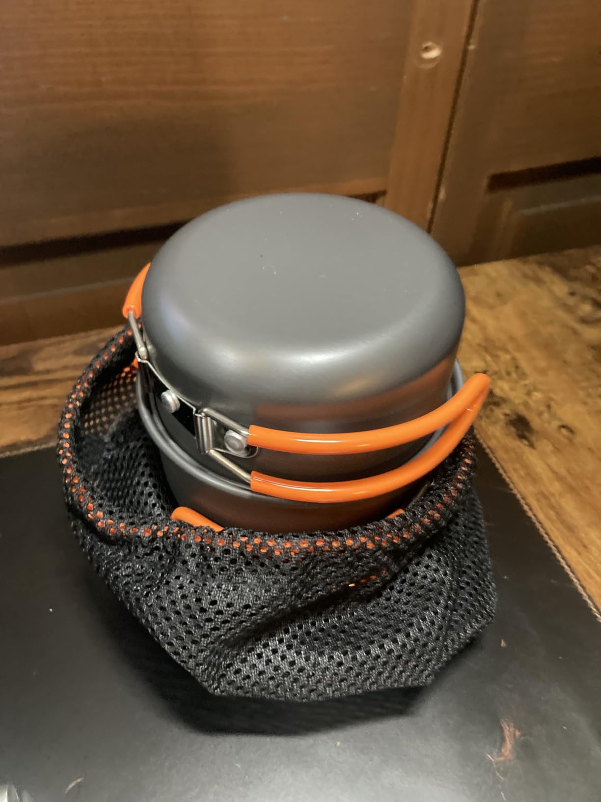 Odoland 6pcs Camping Cookware Mess Kit with Lightweight Pot, Stove, Spork and Carry Mesh Bag, Great for Backpacking Outdoor Camping Hiking and Picnic Customer Review Odoland 6pcs Camping Cookware Mess Kit with Lightweight Pot, Stove, Spork and Carry Mesh Bag, Great for Backpacking Outdoor Camping Hiking and Picnic - Customer Photo 1