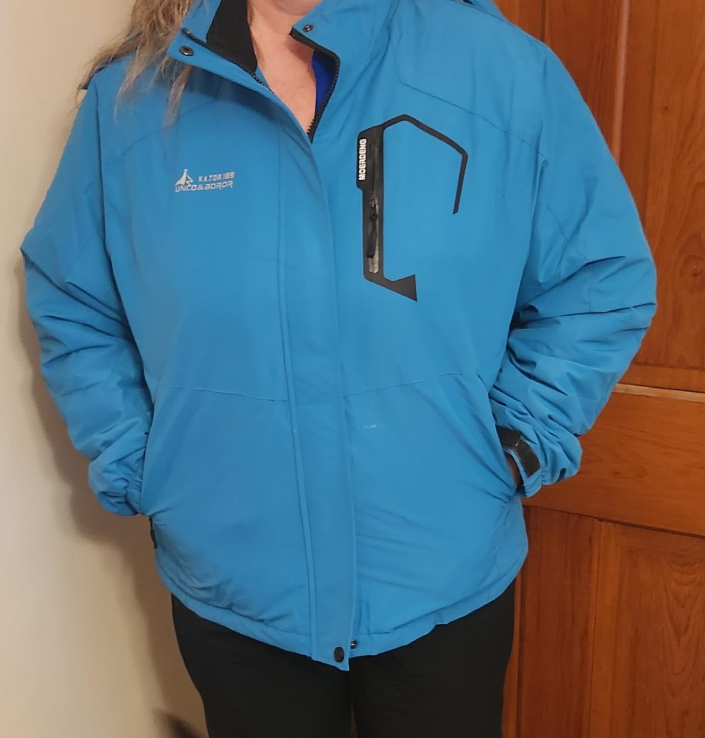 MOERDENG Women's Waterproof Ski Jacket Warm Winter Snow Coat Mountain Windbreaker Hooded Raincoat Jacket - Customer Photo 2