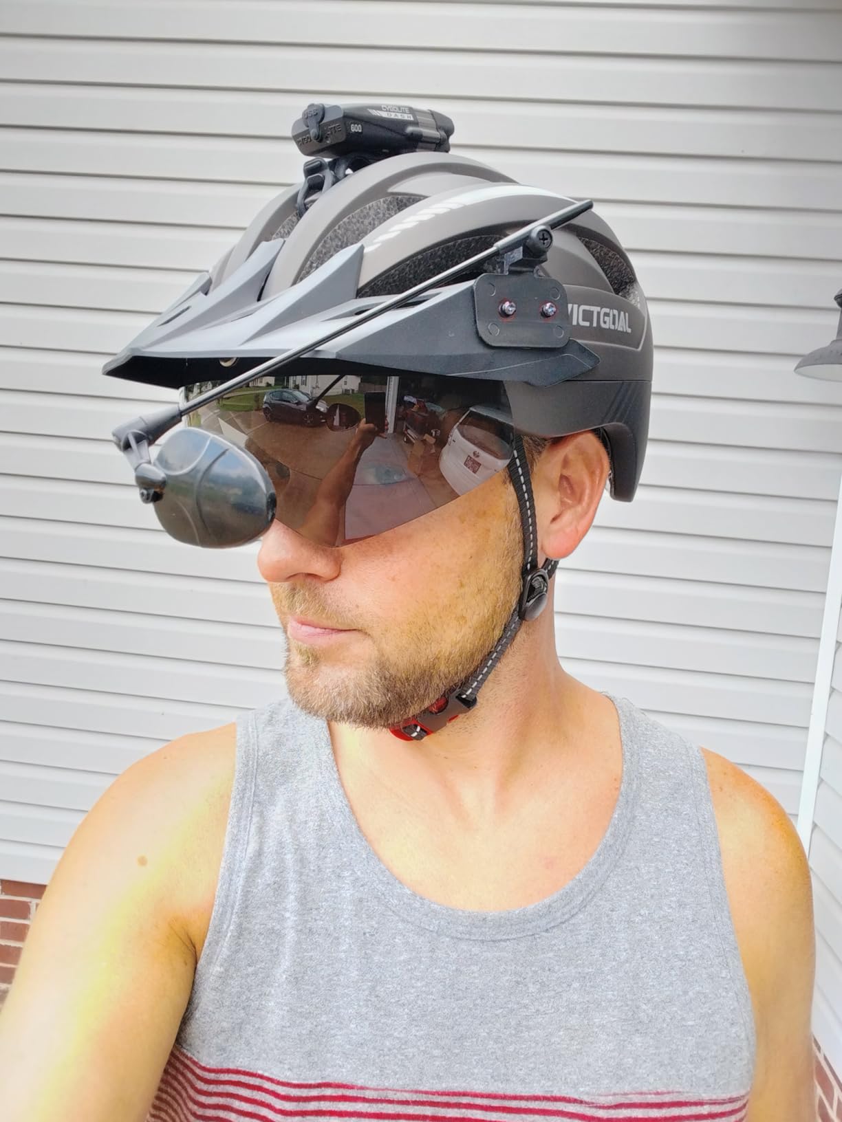 VICTGOAL Bike Helmet with USB Rechargeable Rear Light Detachable Magnetic Goggles Removable Sun Visor Mountain & Road Bicycle Helmets for Men Women Adult Cycling Helmets Customer Review VICTGOAL Bike Helmet with USB Rechargeable Rear Light Detachable Magnetic Goggles Removable Sun Visor Mountain & Road Bicycle Helmets for Men Women Adult Cycling Helmets - Customer Photo 2