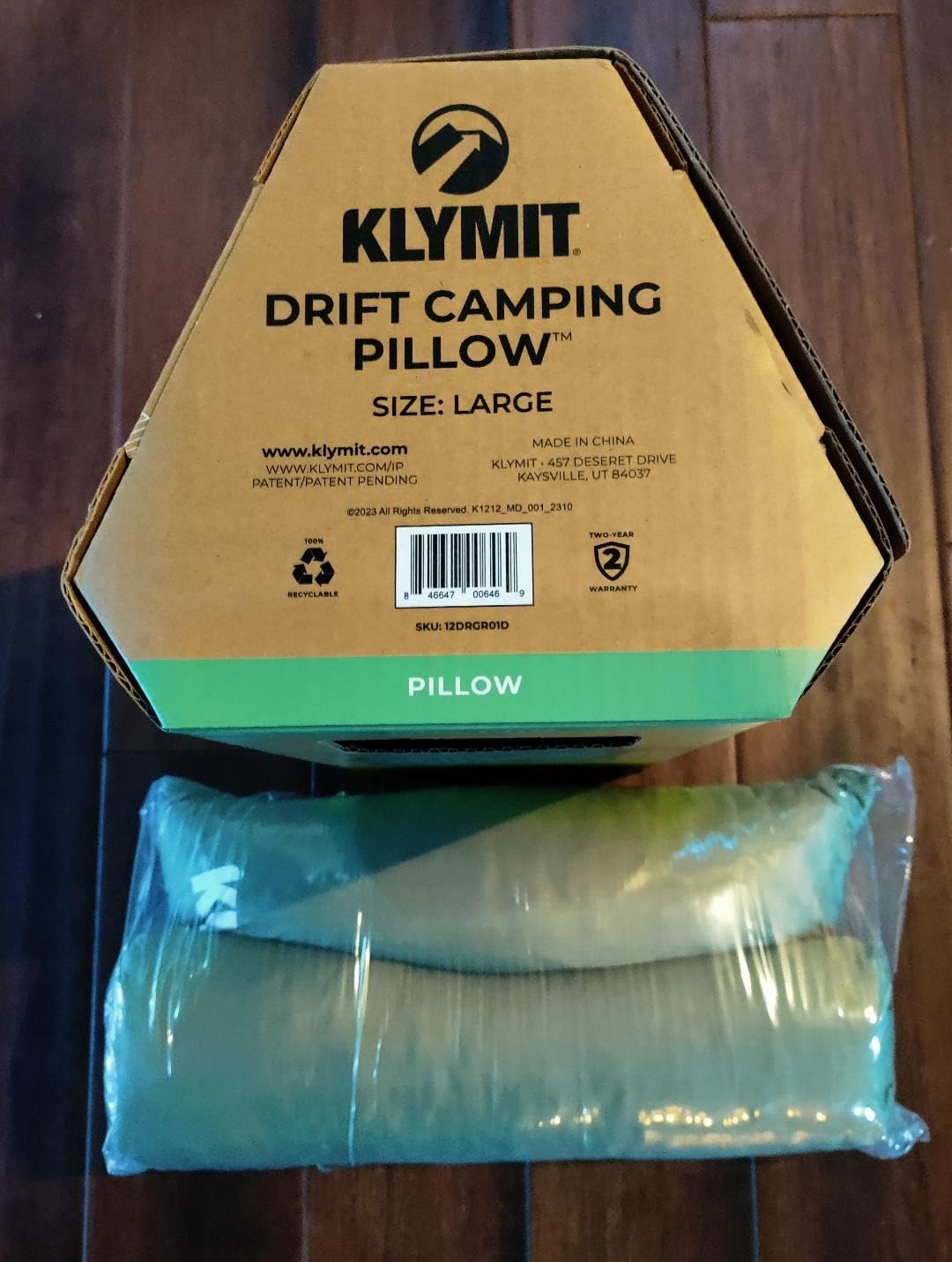 Klymit Drift Camping Pillow, Shredded Memory Foam Travel Pillow with Reversible Cover for Outdoor Use, Green, Large Customer Review Klymit Drift Camping Pillow, Shredded Memory Foam Travel Pillow with Reversible Cover for Outdoor Use, Green, Large - Customer Photo 2