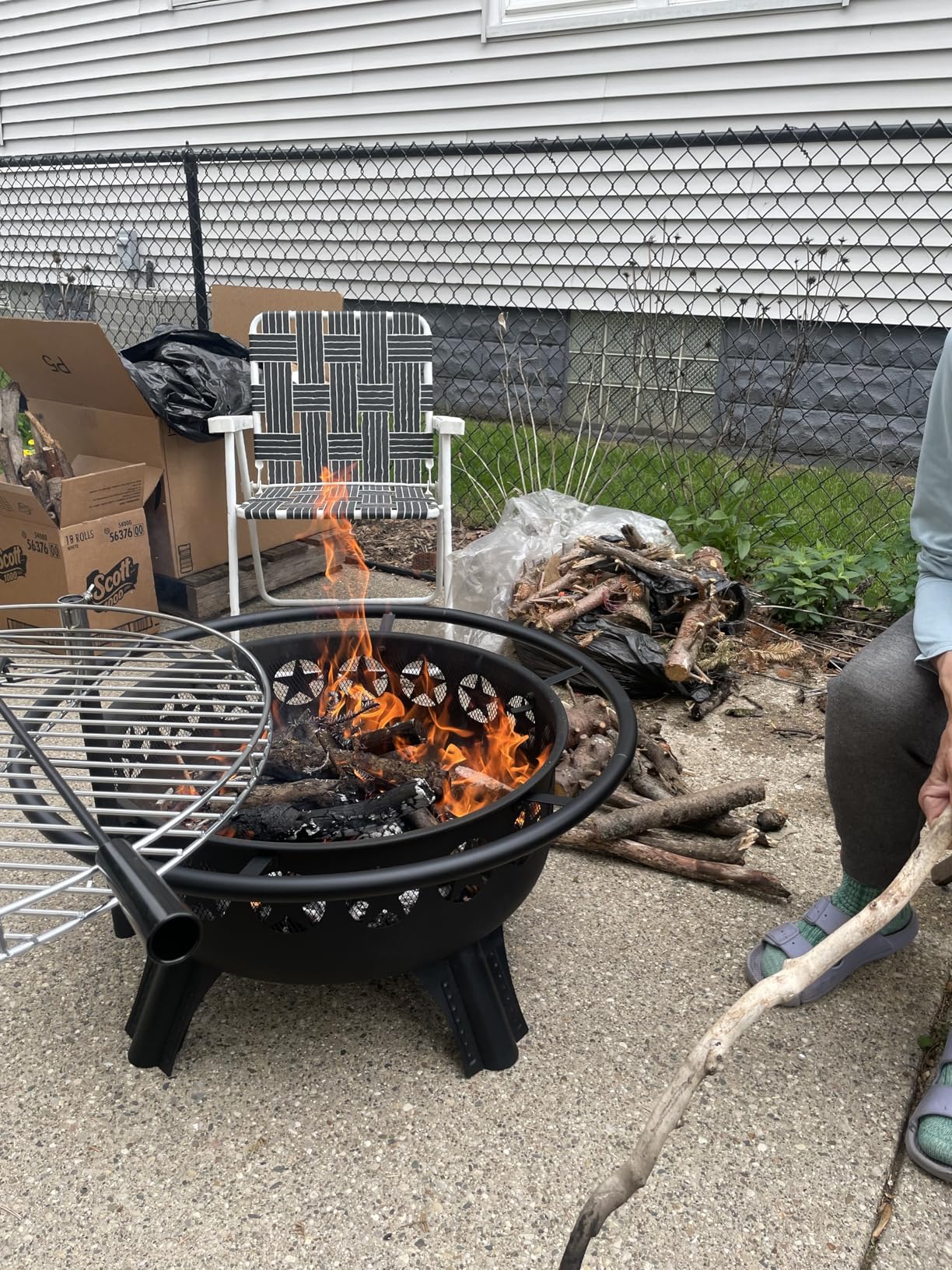 Hykolity 2 in 1 Fire Pit with Grill, Large 31 Hykolity 2 in 1 Fire Pit with Grill, Large 31