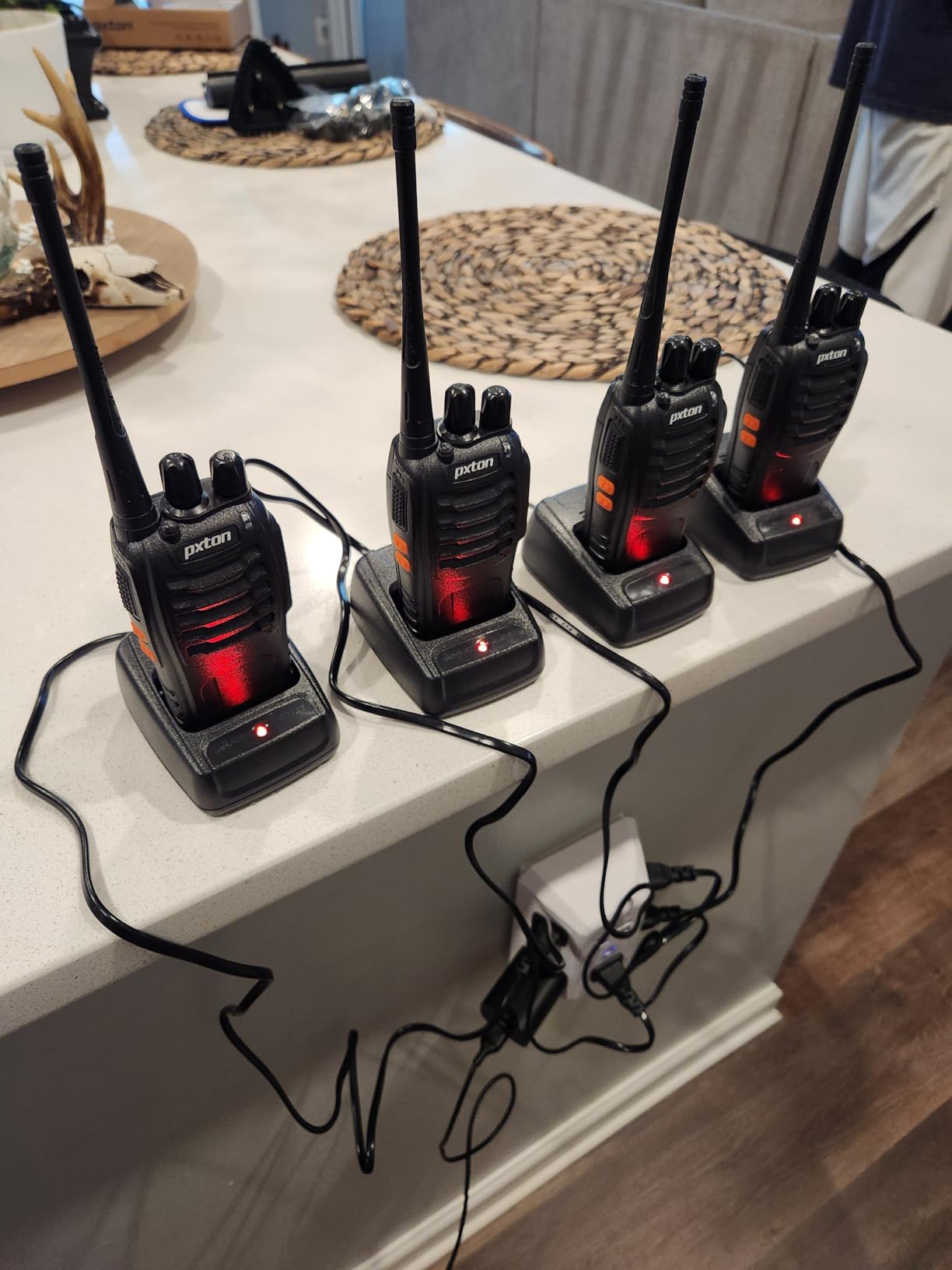 pxton Walkie Talkies Long Range for Adults with Earpieces,16 Channel Walky Talky Rechargeable Handheld Two Way Radios with Flashlight Li-ion Battery and Charger(4 Pack) Customer Review pxton Walkie Talkies Long Range for Adults with Earpieces,16 Channel Walky Talky Rechargeable Handheld Two Way Radios with Flashlight Li-ion Battery and Charger(4 Pack) - Customer Photo 2