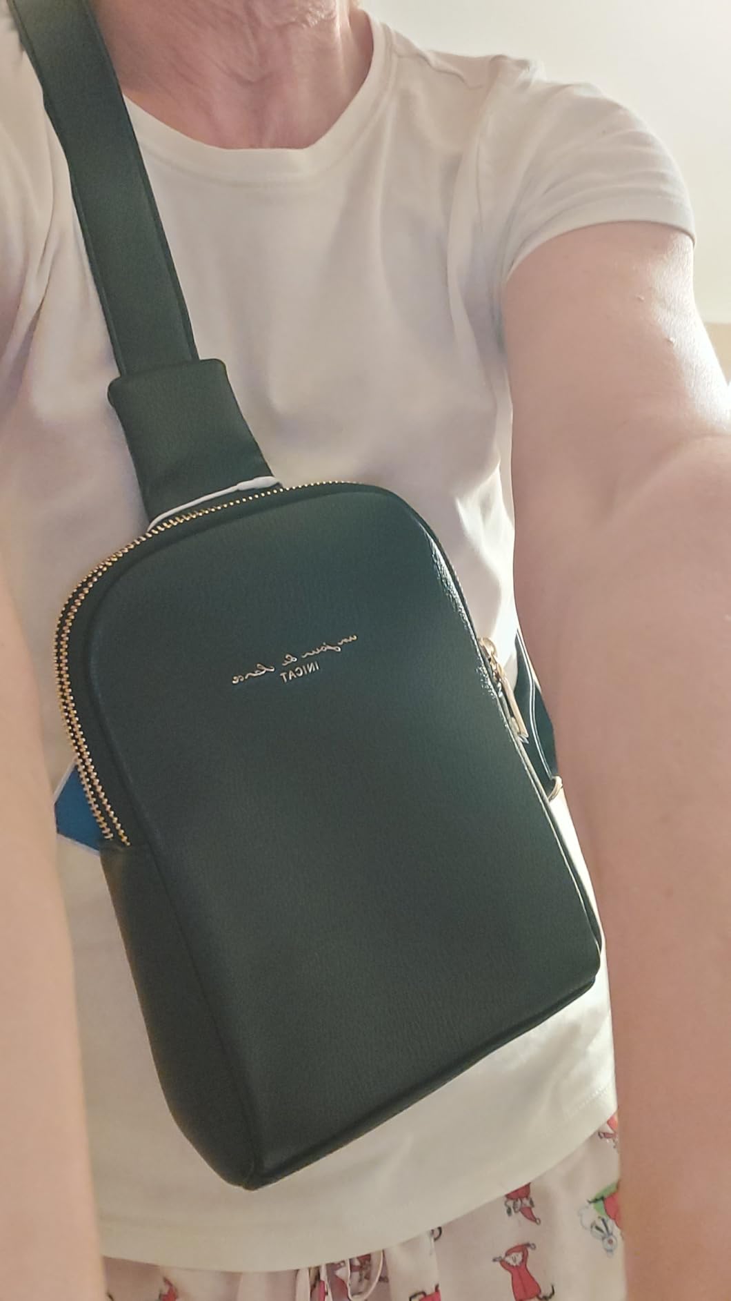 INICAT Travel Small Sling Bag Leather Crossbody Bags for Women Fanny Packs Cross Body Bag for Woman Cross Body Purses(White) Customer Review INICAT Travel Small Sling Bag Leather Crossbody Bags for Women Fanny Packs Cross Body Bag for Woman Cross Body Purses(White) - Customer Photo 5