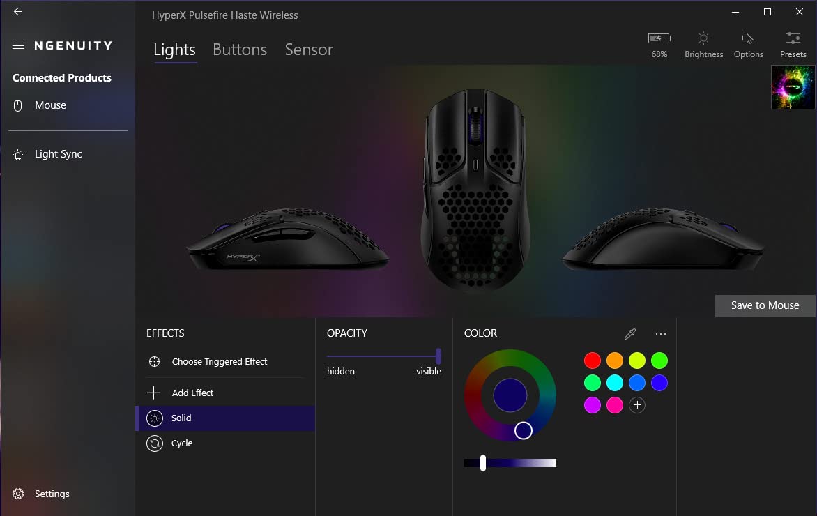 HyperX Pulsefire Haste – Wireless Gaming Mouse – Ultra Lightweight, 61g, 100 Hour Battery Life, 2.4Ghz Wireless, Honeycomb Shell, Hex Design, Up to 16000 DPI, 6 Programmable Buttons – Black, 4P5D7AA - Customer Photo 2
