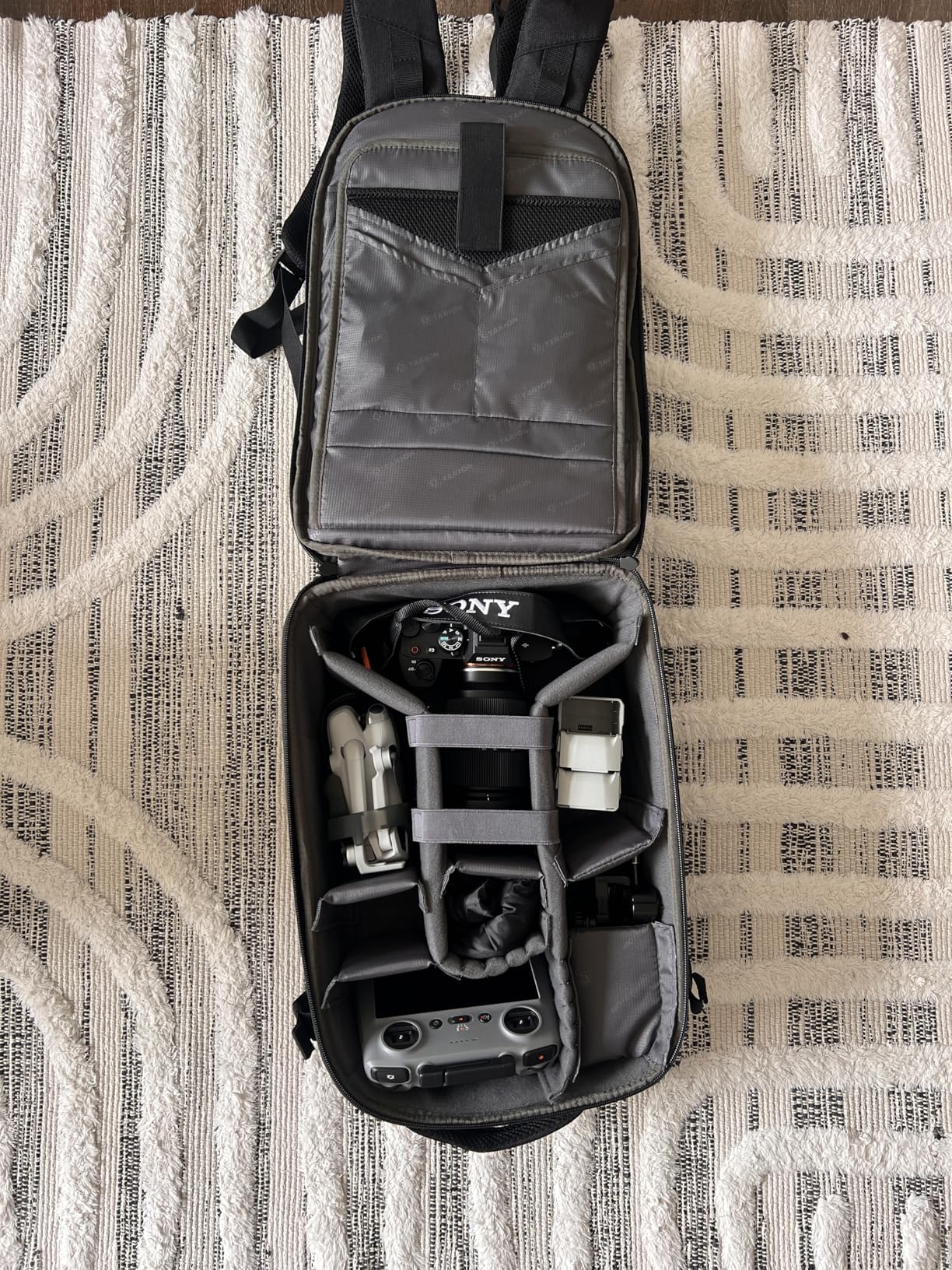 TARION Hardshell Camera Backpack: 3-side Hard Case Photography Bag DSLR Backpack with Waterproof Raincover, Laptop/Tripod Compartment for Men Women Photographers - Black Customer Review TARION Hardshell Camera Backpack: 3-side Hard Case Photography Bag DSLR Backpack with Waterproof Raincover, Laptop/Tripod Compartment for Men Women Photographers - Black - Customer Photo 2