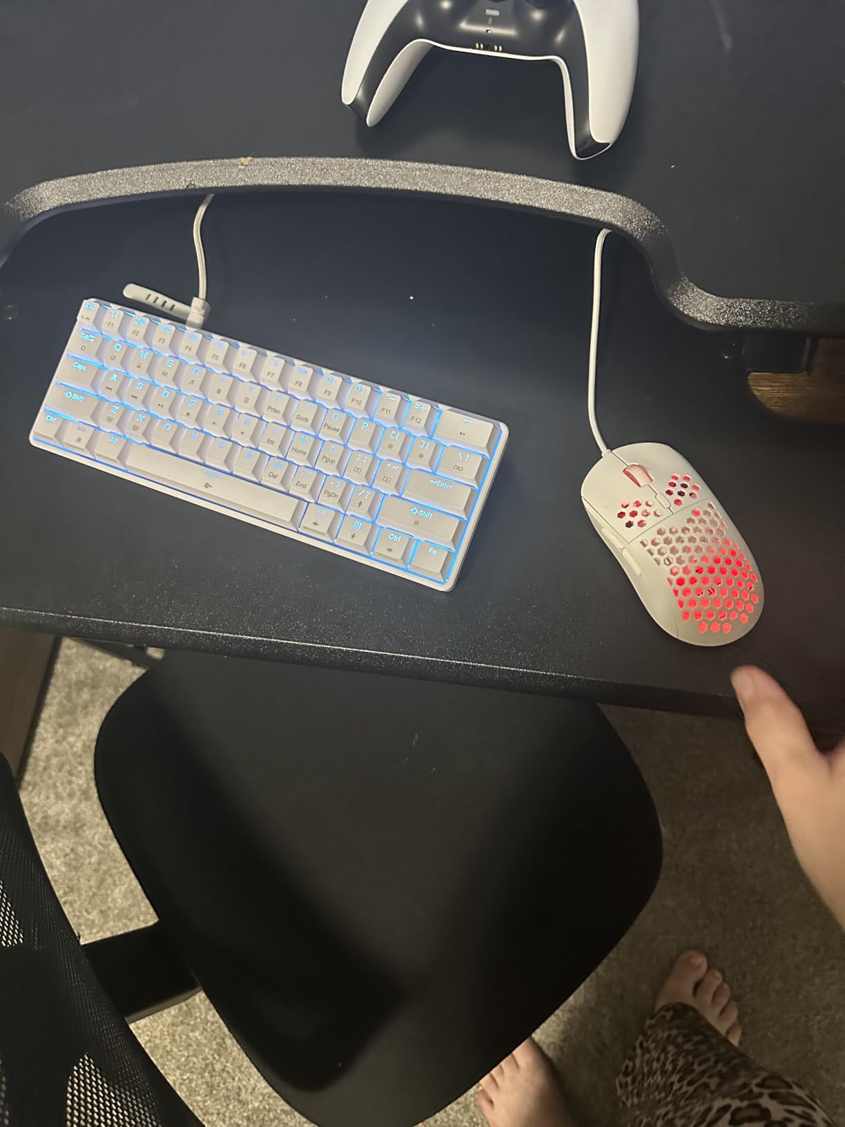 TMKB Falcon M1SE Ultralight Honeycomb Gaming Mouse, High-Precision 12800DPI Optical Sensor, 6 Programmable Buttons, Customizable RGB, Drag-Free Paracord, Ergonomic, Wired - Matte White Customer Review TMKB Falcon M1SE Ultralight Honeycomb Gaming Mouse, High-Precision 12800DPI Optical Sensor, 6 Programmable Buttons, Customizable RGB, Drag-Free Paracord, Ergonomic, Wired - Matte White - Customer Photo 5