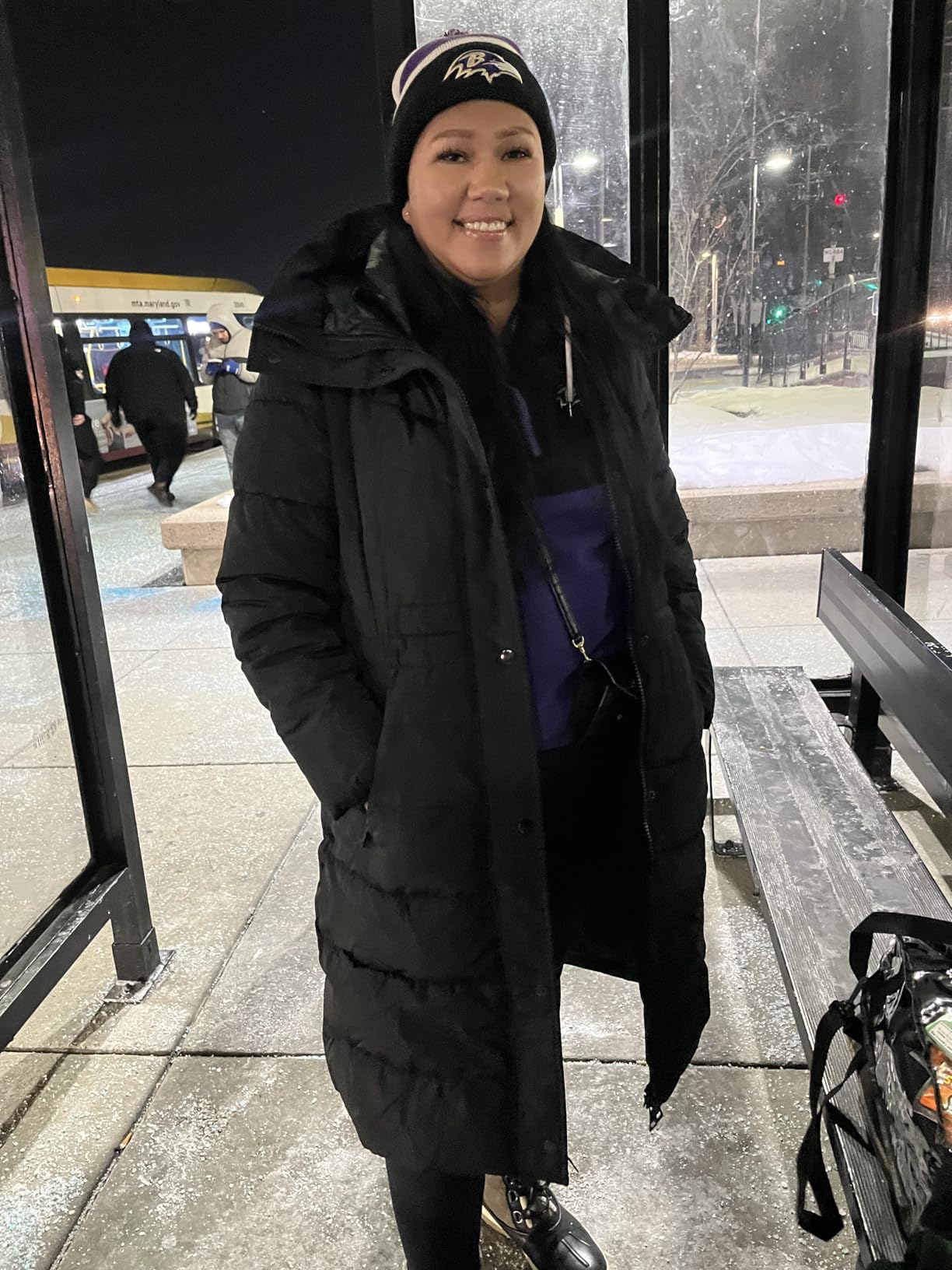 IKAZZ Women's Winter Coats, Thickened Warm Insulated Vegan Down Long Parka Jacket with Hood Customer Review IKAZZ Women's Winter Coats, Thickened Warm Insulated Vegan Down Long Parka Jacket with Hood - Customer Photo 1