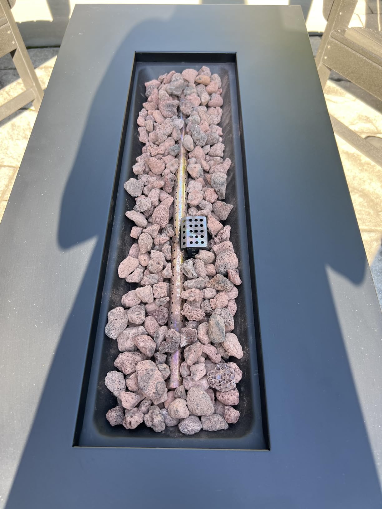 Ciays 42 Inch Gas Fire Pit Table, 60,000 BTU Propane Fire Pits for Outside with Steel Lid and Lava Rock, 2 in 1 Fire Pit Table Gatherings Parties on Patio Deck Garden, CSA-Listed, Black,CIFPT5B Customer Review Ciays 42 Inch Gas Fire Pit Table, 60,000 BTU Propane Fire Pits for Outside with Steel Lid and Lava Rock, 2 in 1 Fire Pit Table Gatherings Parties on Patio Deck Garden, CSA-Listed, Black,CIFPT5B - Customer Photo 2
