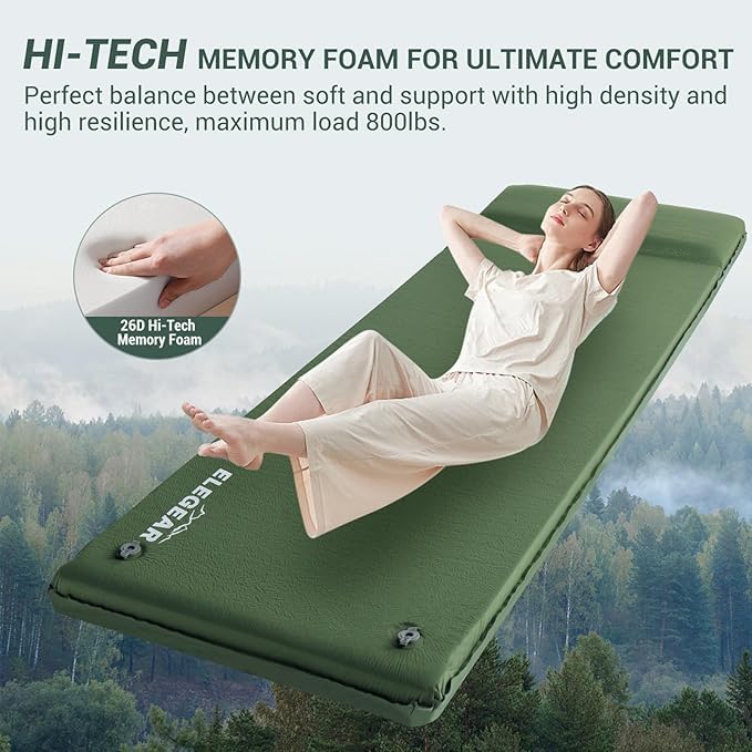 Elegear Self Inflating Sleeping Pad, 3.15