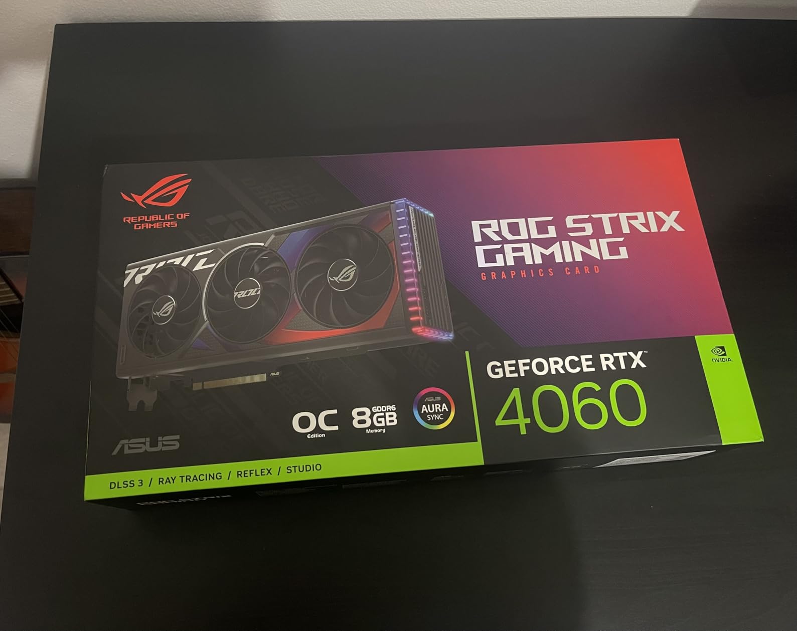 ASUS ROG Strix GeForce RTX™ 4060 OC Edition Gaming Graphics Card (PCIe 4.0, 8GB GDDR6, DLSS 3, HDMI 2.1a, DisplayPort 1.4a, Axial-tech Fan Design, Aura Sync, 0dB Technology) Customer Review ASUS ROG Strix GeForce RTX™ 4060 OC Edition Gaming Graphics Card (PCIe 4.0, 8GB GDDR6, DLSS 3, HDMI 2.1a, DisplayPort 1.4a, Axial-tech Fan Design, Aura Sync, 0dB Technology) - Customer Photo 4