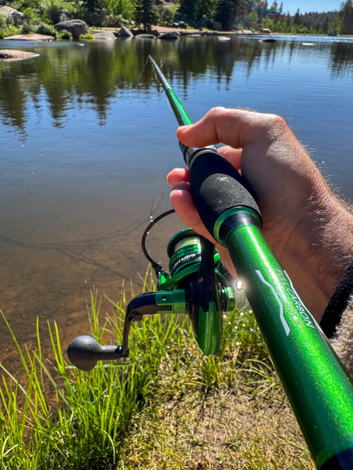 Ghosthorn Fishing Rod and Reel Combo Graphite Telescoping Fishing Pole Portable Travel Kit with Carrier Bag for Freshwater Saltwater Customer Review Ghosthorn Fishing Rod and Reel Combo Graphite Telescoping Fishing Pole Portable Travel Kit with Carrier Bag for Freshwater Saltwater - Customer Photo 4