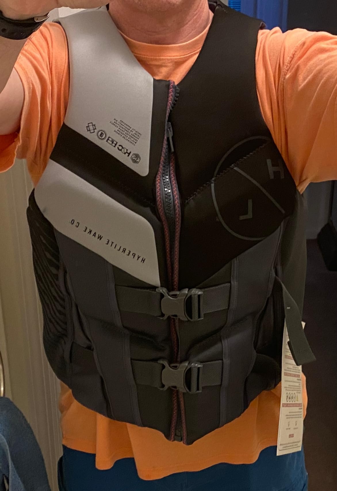 HyperLite Men's Elite Life Jacket - US Coast Guard Approved Level 70 Buoyancy Aid, Great for Any Water Sports Activity Including Boating, Paddle & Swimming Customer Review HyperLite Men's Elite Life Jacket - US Coast Guard Approved Level 70 Buoyancy Aid, Great for Any Water Sports Activity Including Boating, Paddle & Swimming - Customer Photo 3