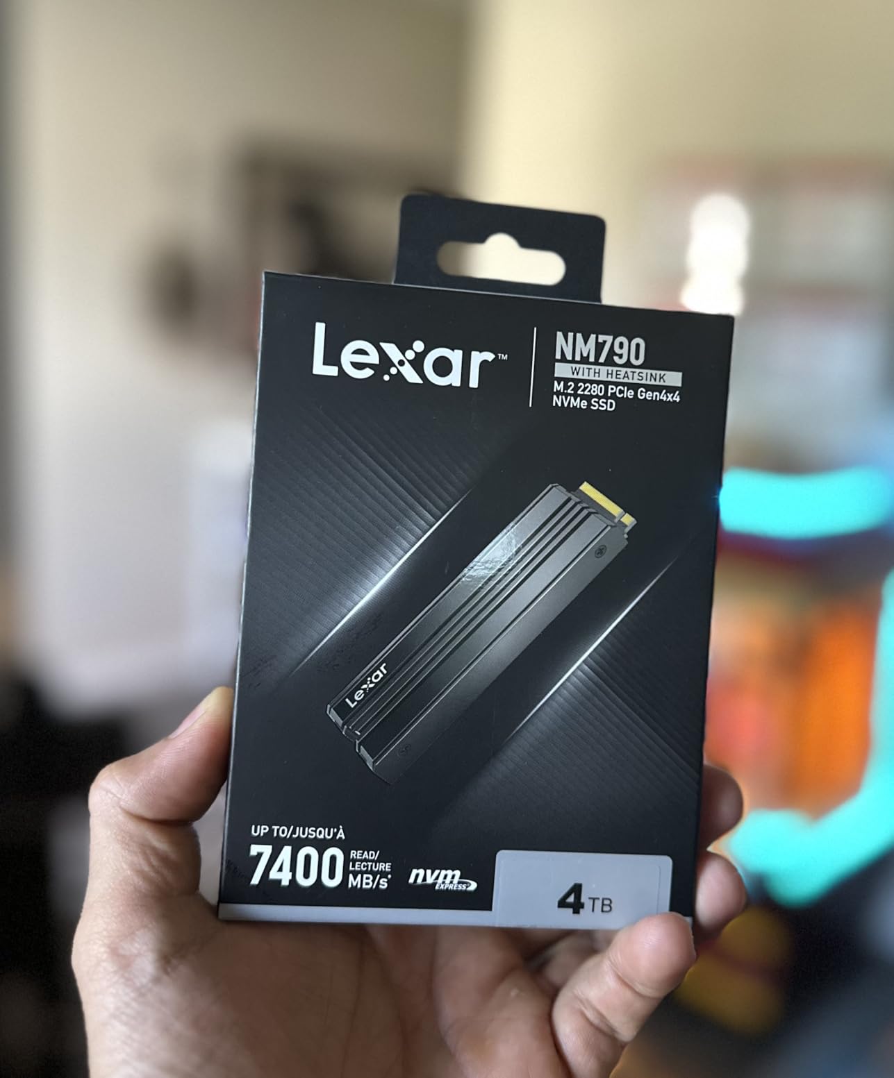 Lexar 2TB NM790 SSD with Heatsink PCIe Gen4 NVMe M.2 2280 Internal Solid State Drive, Up to 7400/6500 MB/s Read/Write, Compatible with PS5, for Gamers and Creators, Black (LNM790X002T-RN9NU) - Customer Photo 1