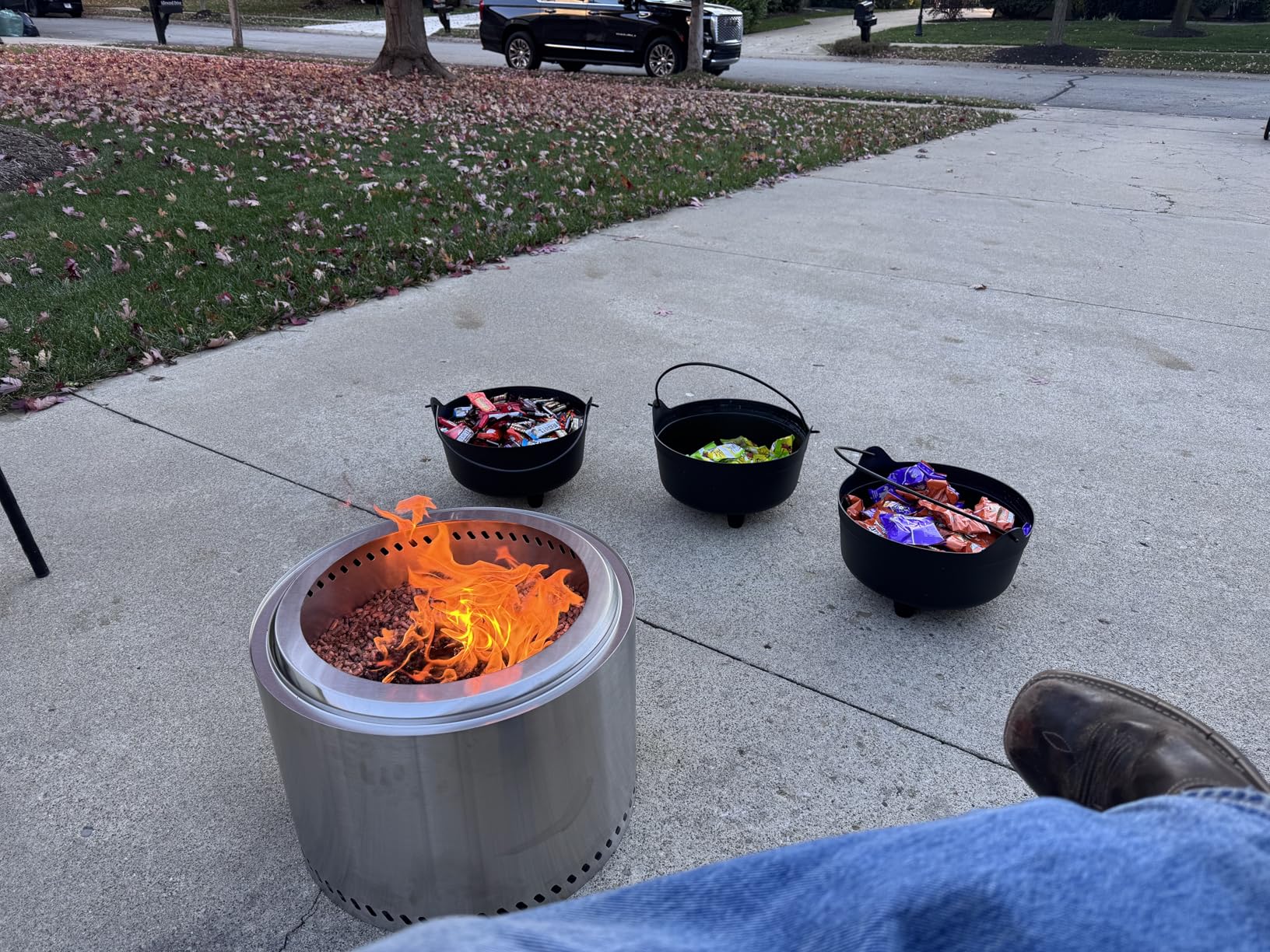 HGD 20 Inch Smokeless Patio Fire Pit, Outdoor Wood Burning Stove, Stainless Steel Firepit for Backyard, Patio, Garden, Picnic Customer Review HGD 20 Inch Smokeless Patio Fire Pit, Outdoor Wood Burning Stove, Stainless Steel Firepit for Backyard, Patio, Garden, Picnic - Customer Photo 1