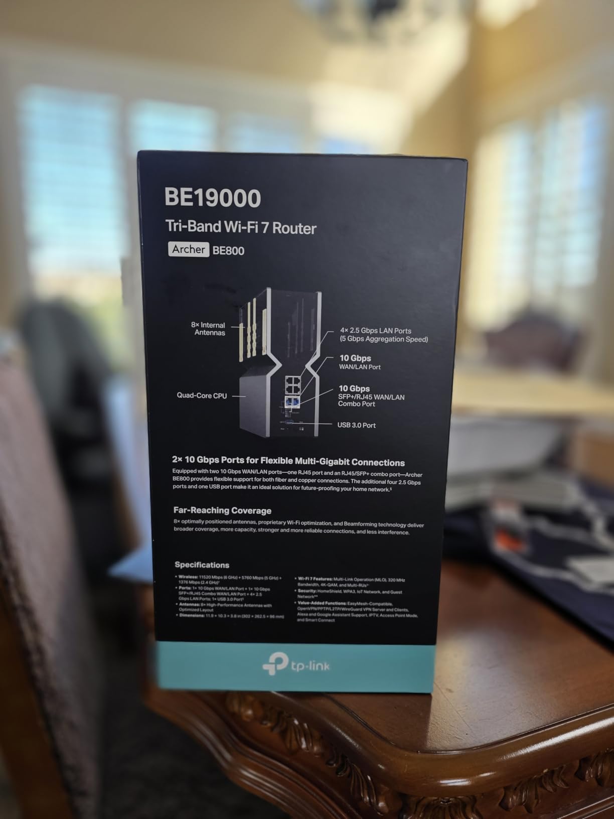 TP-Link Tri-Band BE9300 WiFi 7 Router (Archer BE550) - 6-Stream, Full 2.5G Ports w/ 6 Internal Antennas, Up to 2,000 Sq Ft, Add Easy-Mesh Device for Extended Coverage, VPN Support, Free Expert Support - Customer Photo 1