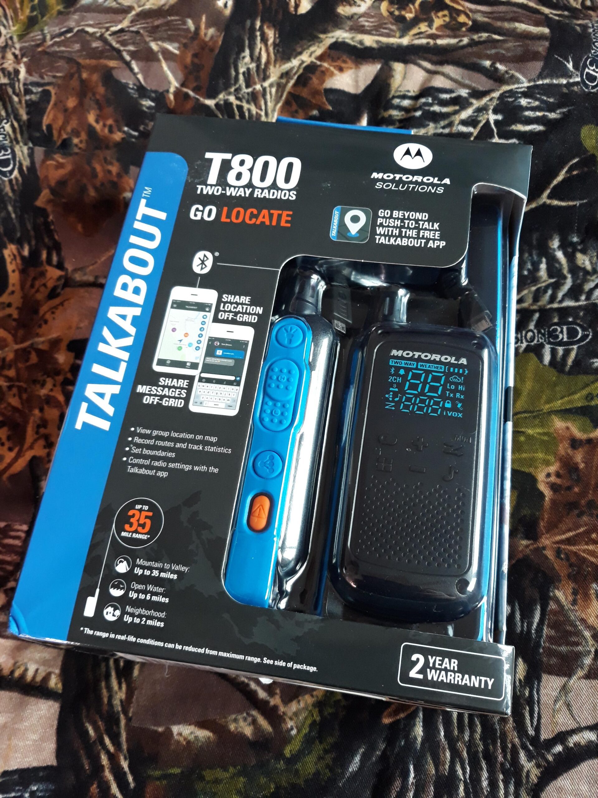 Motorola Solutions, Portable FRS, T802, Talkabout, Two-Way Radios Waterproof IP54 Walkie Talkie Emergency Preparedness, Rechargable, 22 Channel, 35 Mile, Black W/Blue, 2 Pack Customer Review Motorola Solutions, Portable FRS, T802, Talkabout, Two-Way Radios Waterproof IP54 Walkie Talkie Emergency Preparedness, Rechargable, 22 Channel, 35 Mile, Black W/Blue, 2 Pack - Customer Photo 5