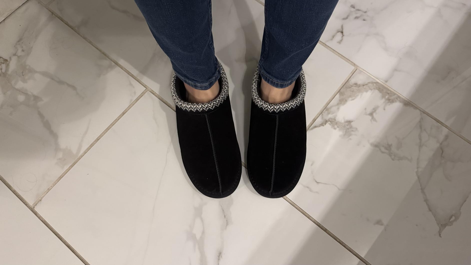 DREAM PAIRS Women's Fuzzy Cozy Slippers Genuine Suede Indoor Outdoor Fluffy Home Comfy Winter Slip On Cute Warm Memory Foam Furry Shoes Customer Review DREAM PAIRS Women's Fuzzy Cozy Slippers Genuine Suede Indoor Outdoor Fluffy Home Comfy Winter Slip On Cute Warm Memory Foam Furry Shoes - Customer Photo 1
