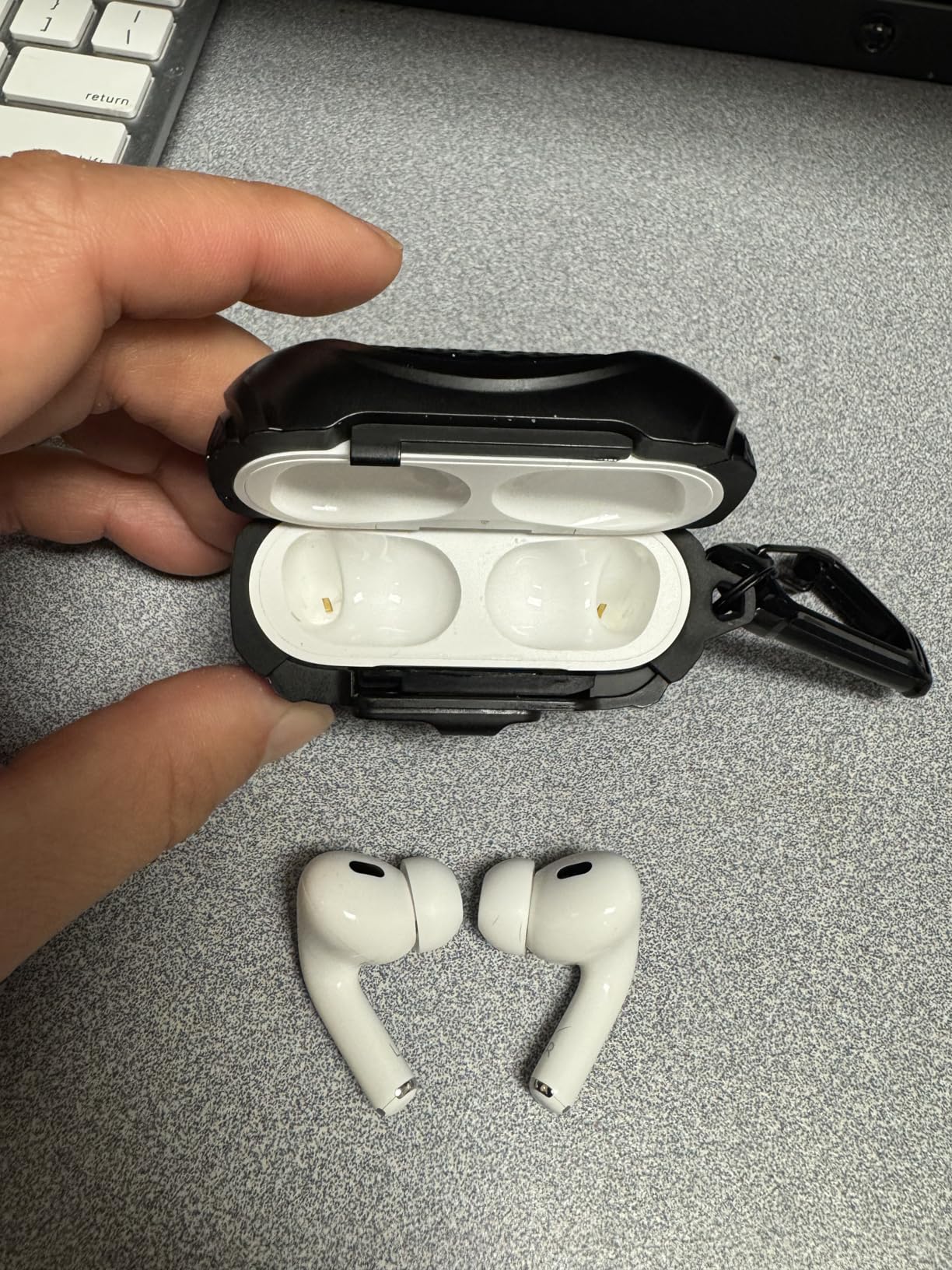Apple AirPods Pro 2 Wireless Earbuds, Active Noise Cancellation, Hearing Aid Feature, Bluetooth Headphones, Transparency, Personalized Spatial Audio, High-Fidelity Sound, H2 Chip, USB-C Charging Customer Review Apple AirPods Pro 2 Wireless Earbuds, Active Noise Cancellation, Hearing Aid Feature, Bluetooth Headphones, Transparency, Personalized Spatial Audio, High-Fidelity Sound, H2 Chip, USB-C Charging - Customer Photo 2