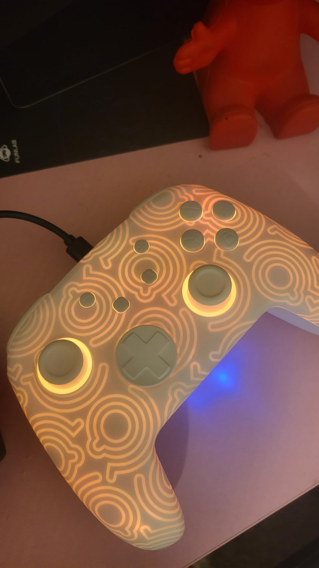 FUNLAB Switch Pro Controller Wireless White Compatible with Nintendo Switch 2/OLED/Lite, Firefly Bluetooth Remote Gamepad with Hall Effect Joysticks/RGB 7 LED Colors/Paddle/Turbo/Motion Control - Customer Photo 1