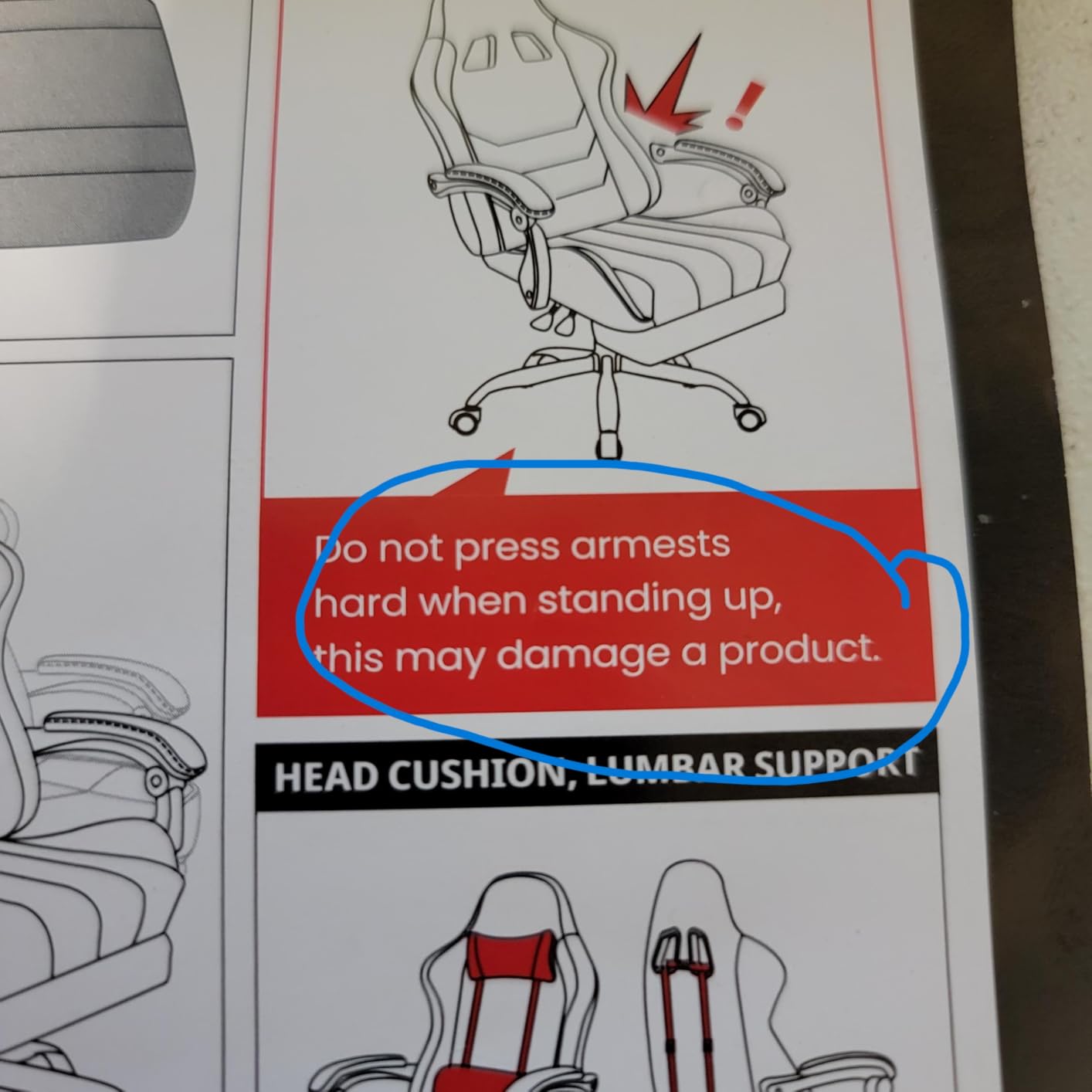 N-GEN GAMING Video Gaming Chair with Footrest Lumbar Support for Home Office High Back Recliner Height Adjustable Ergonomic Comfy Leather Computer Desk Chair (Black) - Customer Photo 1