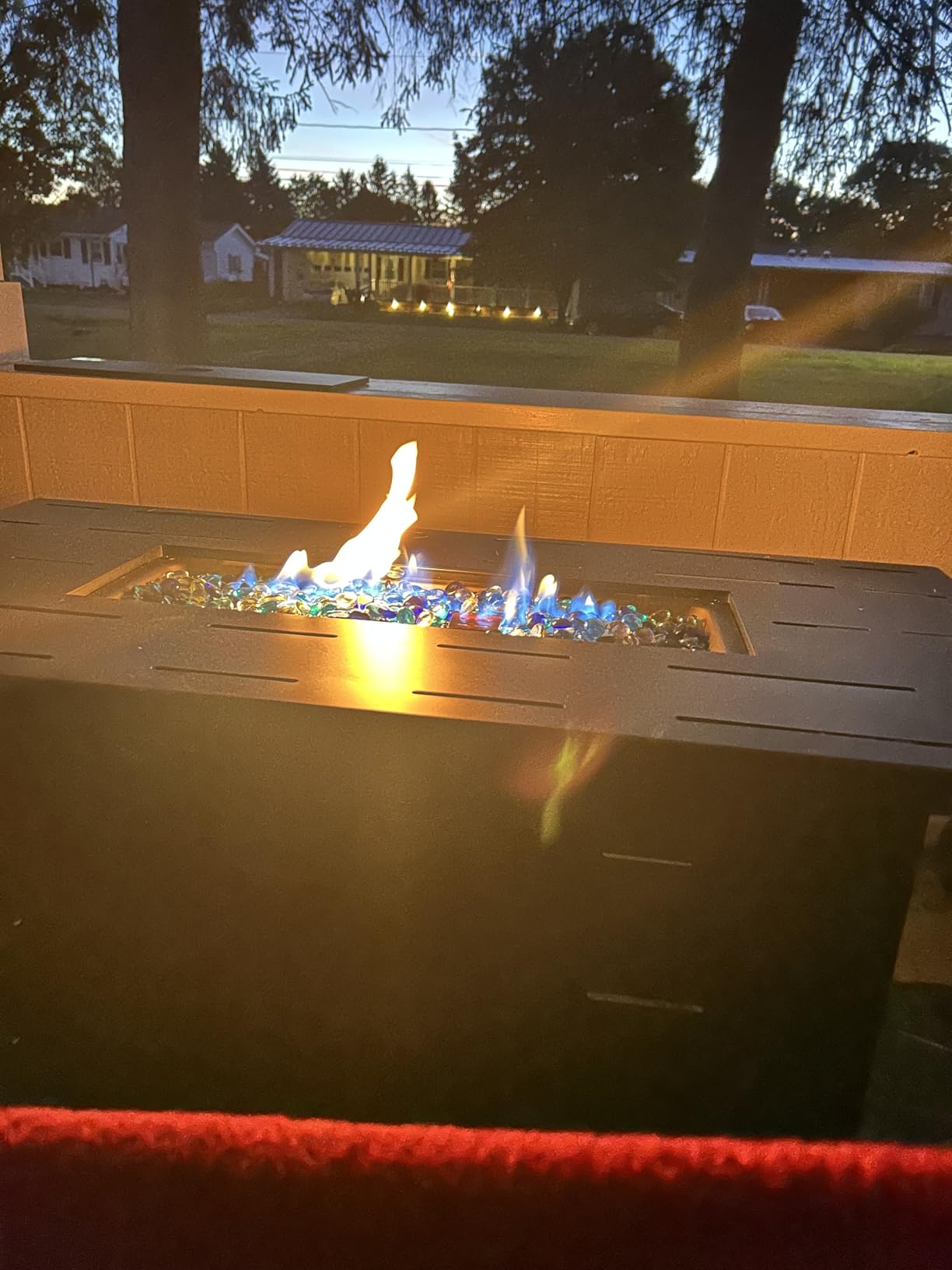 Walsunny 43 inch Outdoor Propane Fire Pit 50,000 BTU Gas Fire Pit Table with Lid, Waterproof Cover, Rectangle Gas Firepit Table for Garden/Patio, CSA Certification Customer Review Walsunny 43 inch Outdoor Propane Fire Pit 50,000 BTU Gas Fire Pit Table with Lid, Waterproof Cover, Rectangle Gas Firepit Table for Garden/Patio, CSA Certification - Customer Photo 1