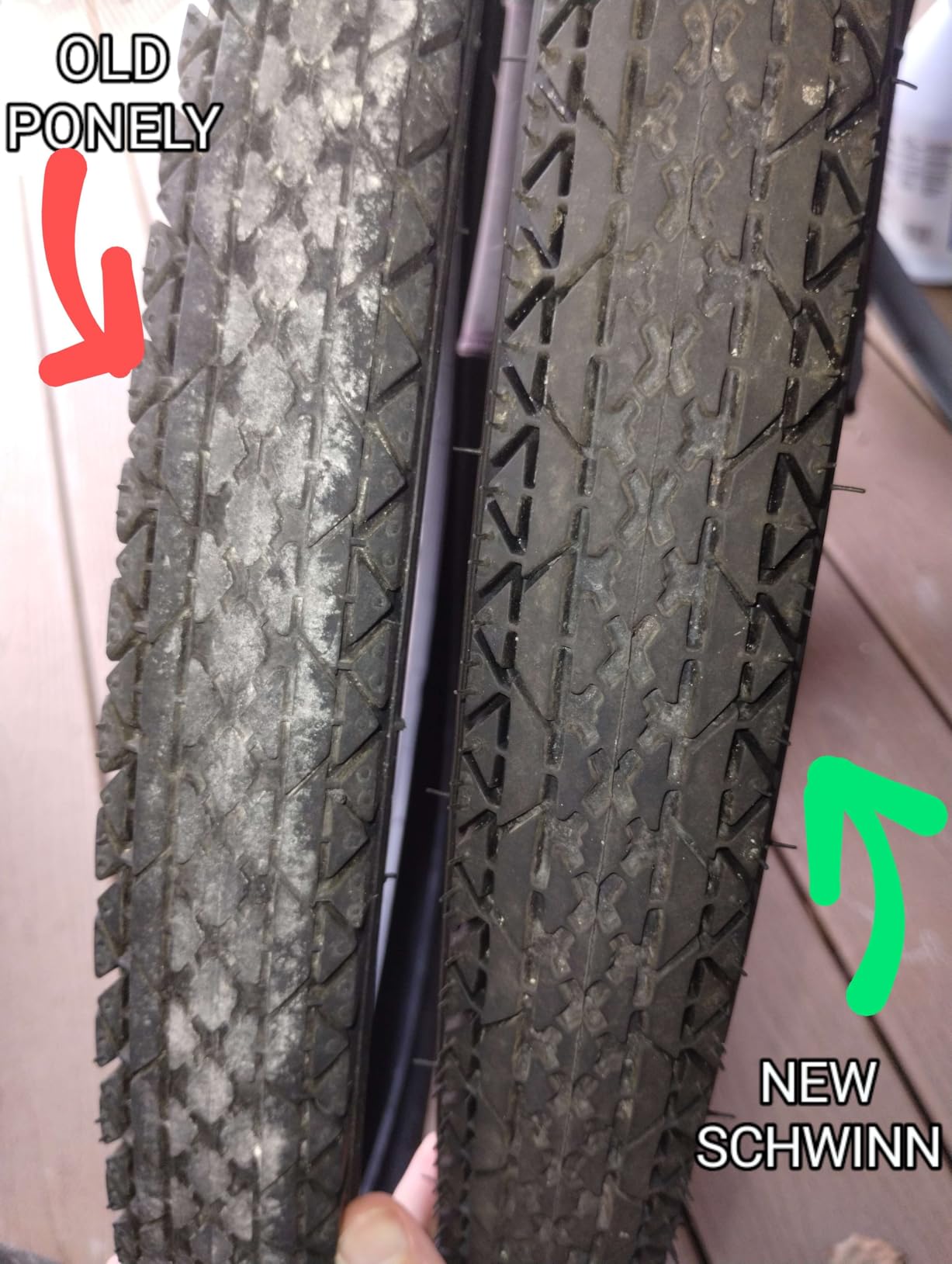 Schwinn Replacement Bike Tire, Folding Kevlar Puncture Guard Tire, Steel Bead Construction, Replacement for Mountain, Hybrid or Cruiser Bicycles Customer Review Schwinn Replacement Bike Tire, Folding Kevlar Puncture Guard Tire, Steel Bead Construction, Replacement for Mountain, Hybrid or Cruiser Bicycles - Customer Photo 1