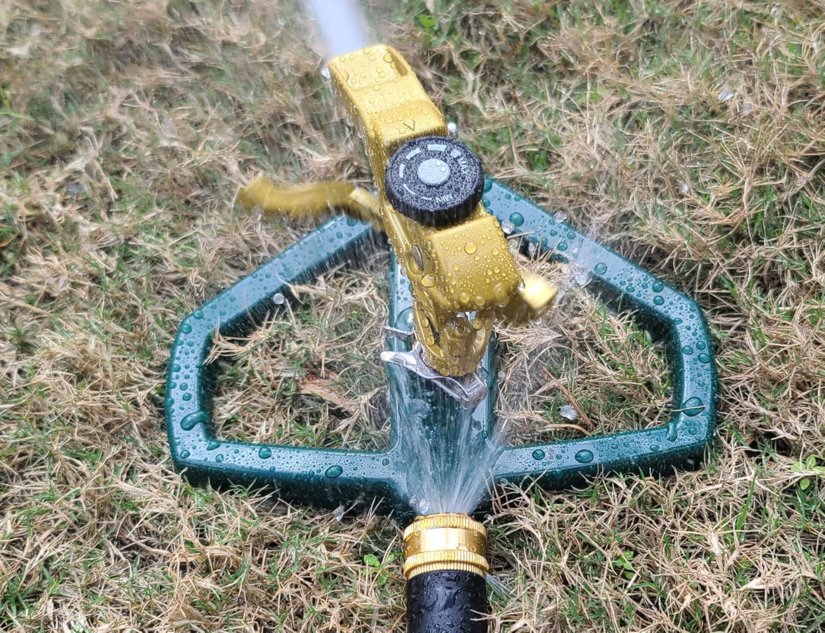 FANHAO Heavy Duty Pulsating Impact Lawn Sprinkler with Metal Base, 100% Metal Adjustable Circular Zinc Impulse Sprinkler for Yard Lawn, 360 Degree Large Area Coverage, Covers Up to 5800 sq. ft Customer Review FANHAO Heavy Duty Pulsating Impact Lawn Sprinkler with Metal Base, 100% Metal Adjustable Circular Zinc Impulse Sprinkler for Yard Lawn, 360 Degree Large Area Coverage, Covers Up to 5800 sq. ft - Customer Photo 1