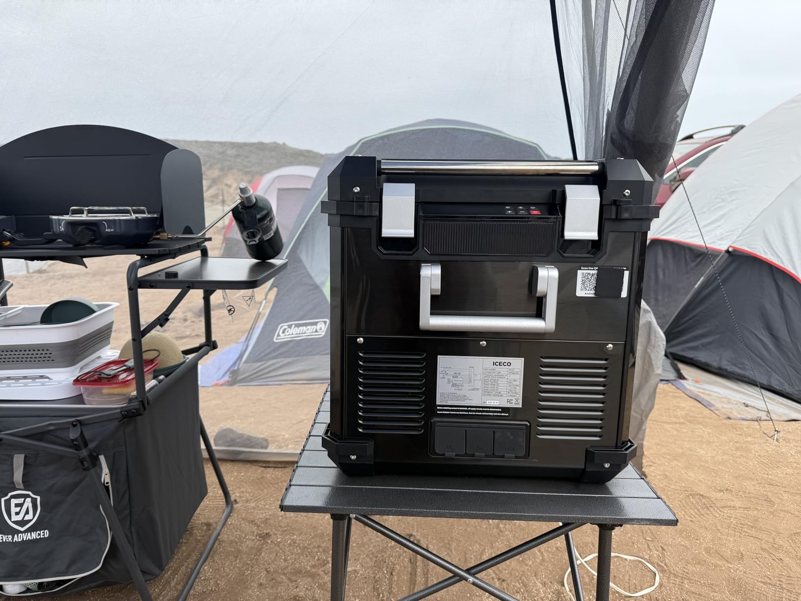 Camping Table Folding Portable Camp Aluminum Fold Up Lightweight Roll Up Table Adjustable Height with Carry Bag Indoor Outdoor for Camping, Picnic, Backyard, BBQ, Patio, Black Customer Review Camping Table Folding Portable Camp Aluminum Fold Up Lightweight Roll Up Table Adjustable Height with Carry Bag Indoor Outdoor for Camping, Picnic, Backyard, BBQ, Patio, Black - Customer Photo 5