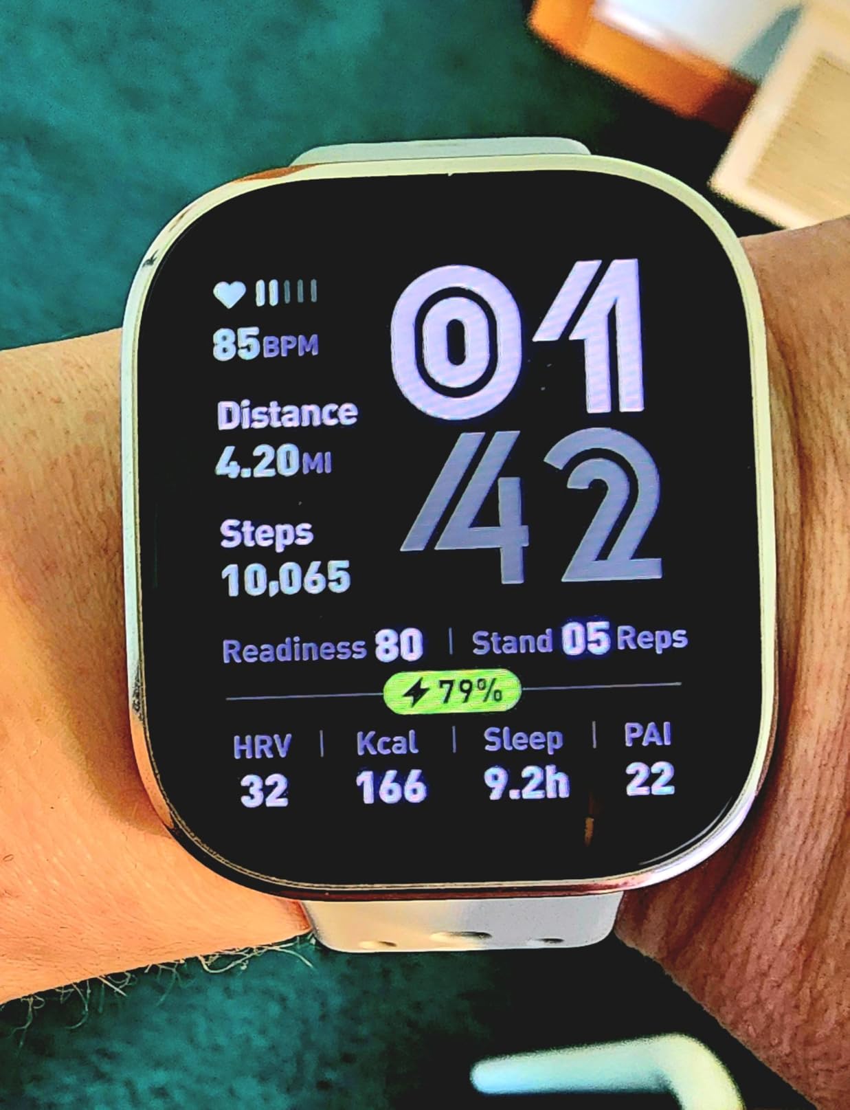 Amazfit Bip 6 Smart Watch 46mm, 14 Day Battery, 1.97 AMOLED Display, GPS & Free Maps, AI, Bluetooth Call & Text, Health, Fitness & Sleep Tracker, 140+ Workout Modes, 5 ATM Water-Resistance, Charcoal Customer Review Amazfit Bip 6 Smart Watch 46mm, 14 Day Battery, 1.97 AMOLED Display, GPS & Free Maps, AI, Bluetooth Call & Text, Health, Fitness & Sleep Tracker, 140+ Workout Modes, 5 ATM Water-Resistance, Charcoal - Customer Photo 4