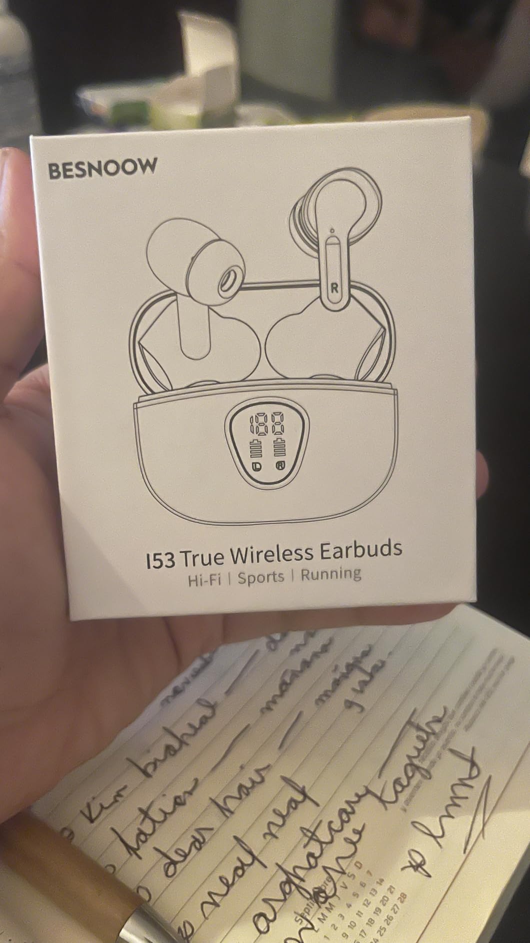 Wireless Earbuds, Bluetooth 5.4 Headphones HiFi Stereo, Bluetooth Earbuds with ENC Noise Cancelling Mic, IP7 Waterproof in Ear Earphones, 48H, LED Display Ear buds for Pad Phones Workout Sports, Black - Customer Photo 2