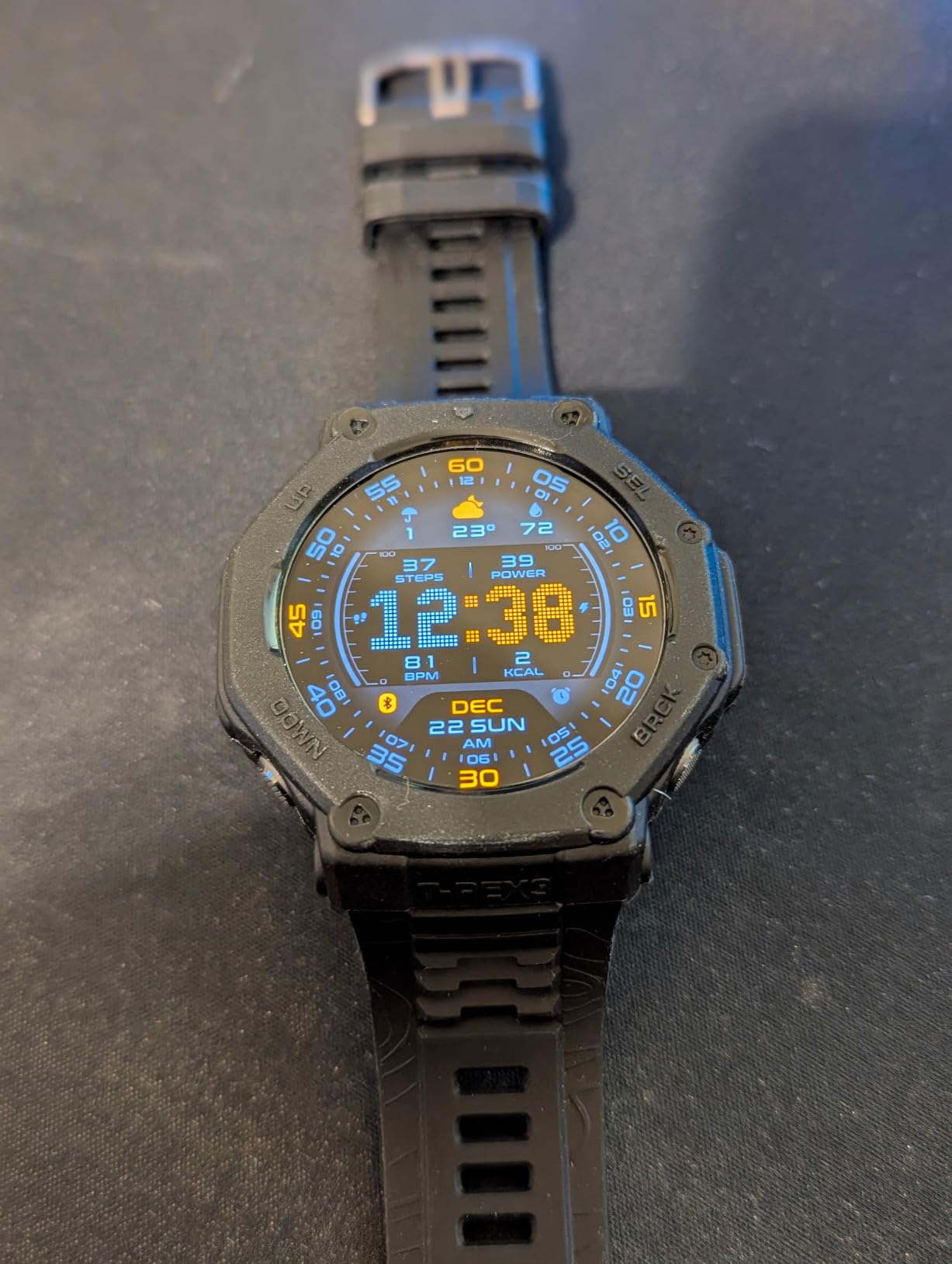 Amazfit T-Rex 3 Pro Outdoor Smart Watch 44mm Sapphire AMOLED Display with Flashlight, Ti Bezel, Dual Band GPS, Offline Maps, 17 Days Battery, 10 ATM, 180+ Sports Mode for Android & iPhone, Black Gold Customer Review Amazfit T-Rex 3 Pro Outdoor Smart Watch 44mm Sapphire AMOLED Display with Flashlight, Ti Bezel, Dual Band GPS, Offline Maps, 17 Days Battery, 10 ATM, 180+ Sports Mode for Android & iPhone, Black Gold - Customer Photo 5